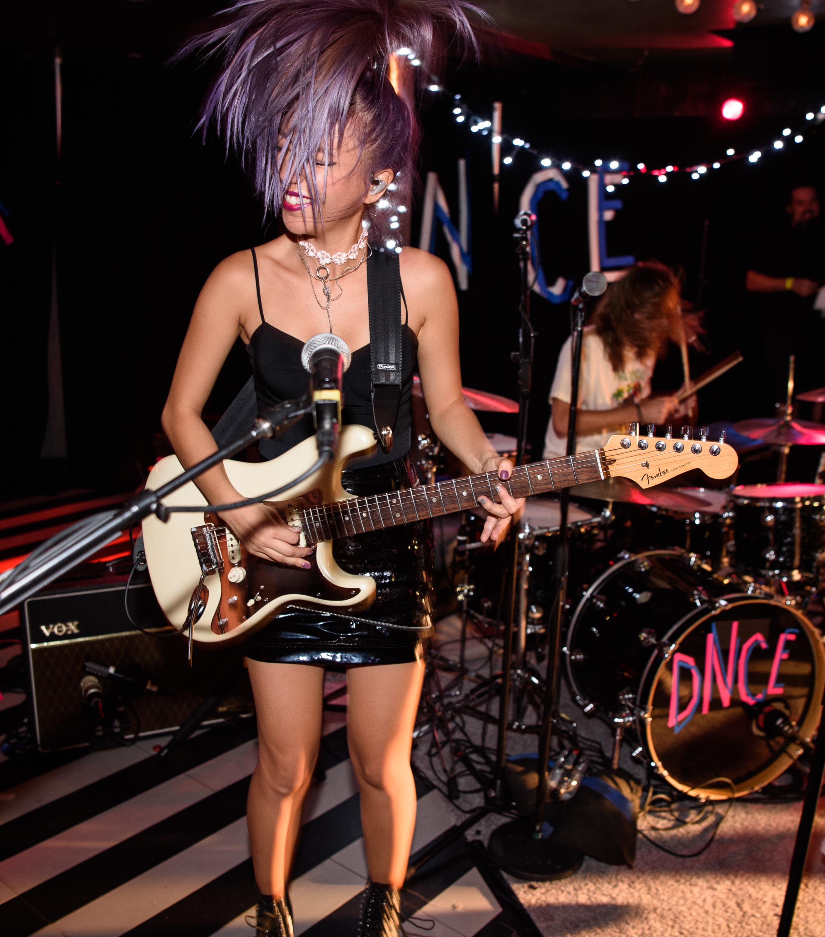 JinJoo Lee performs at the One Year Anniversary celebration of of the band DNCE