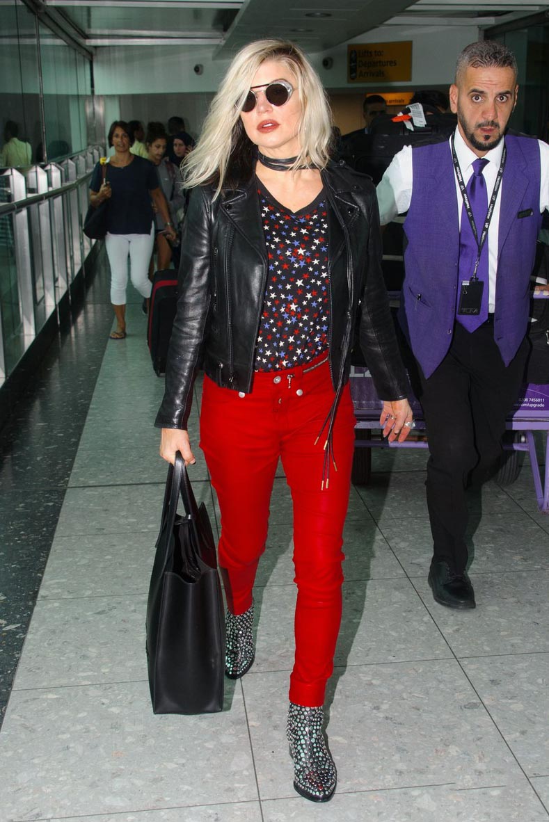 Fergie at Heathrow Airport in London