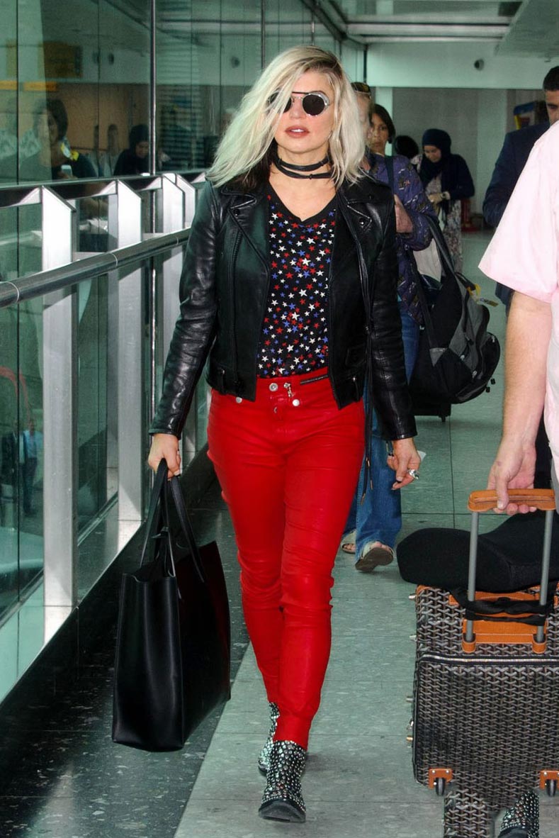 Fergie at Heathrow Airport in London