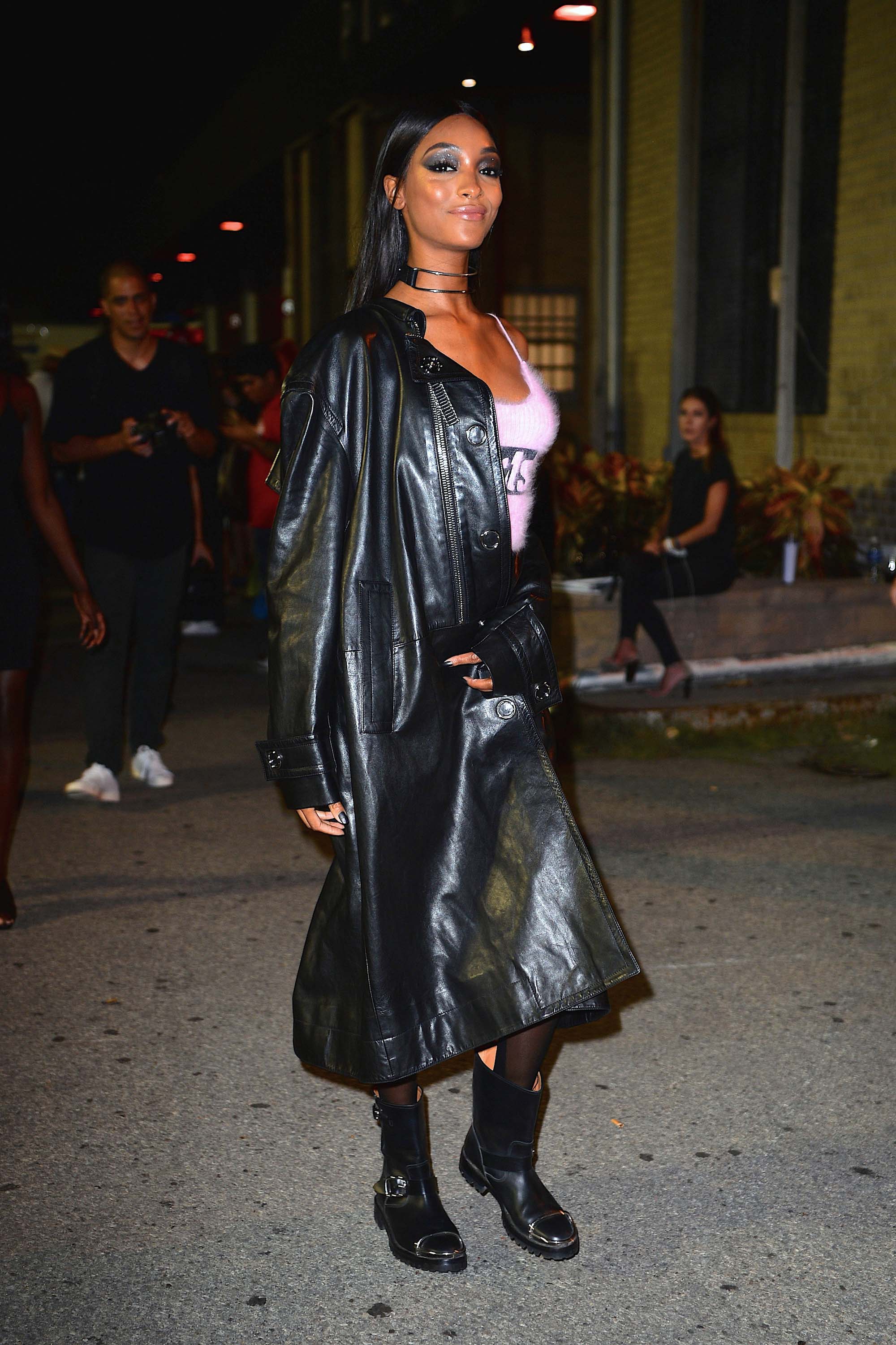 Jourdan Dunn arrives at the Alexander Wang Spring 2017 Fashion Show