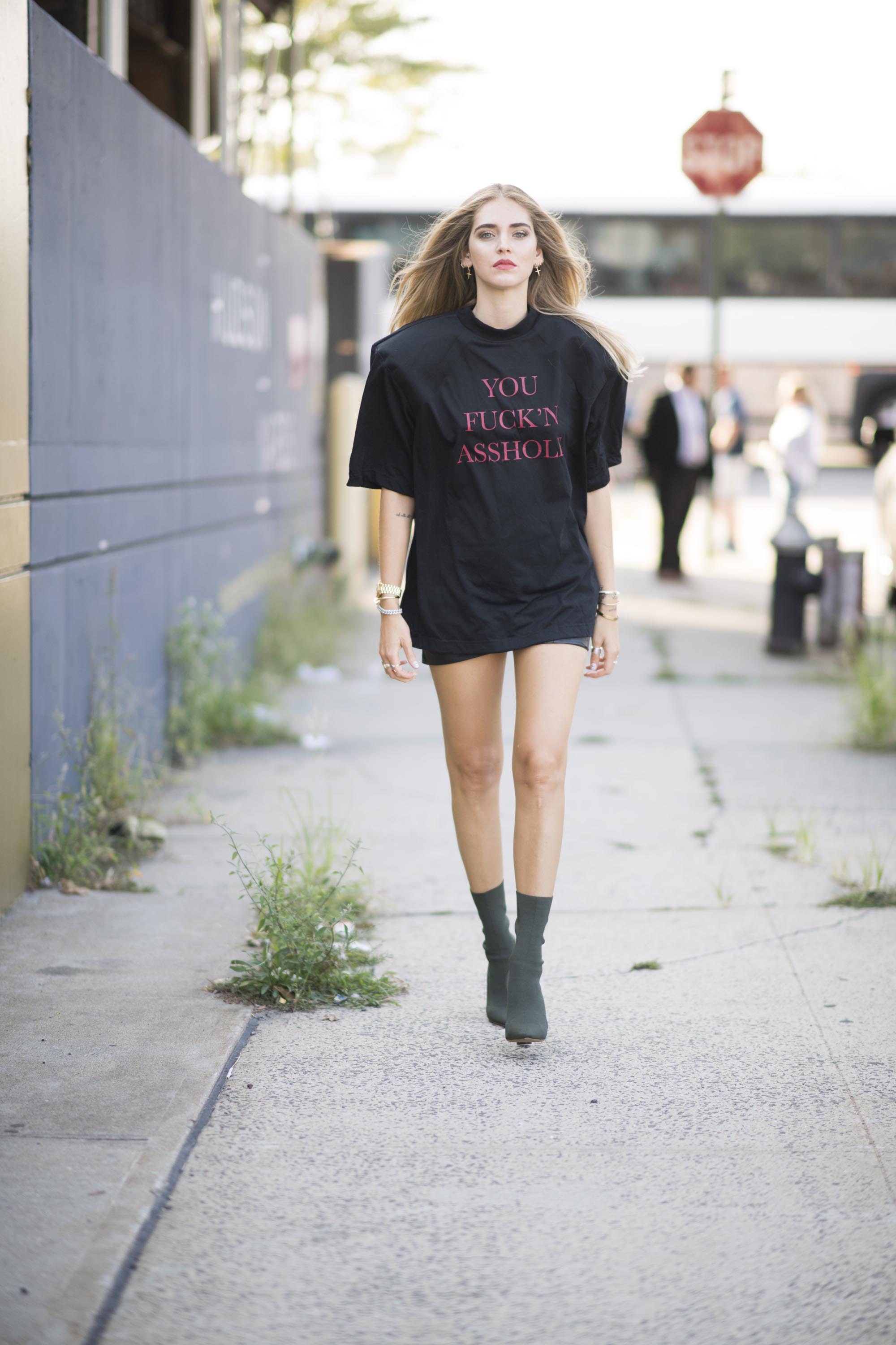 Chiara Ferragni is seen arriving at Coach 1941 Women’s Spring 2017 Show