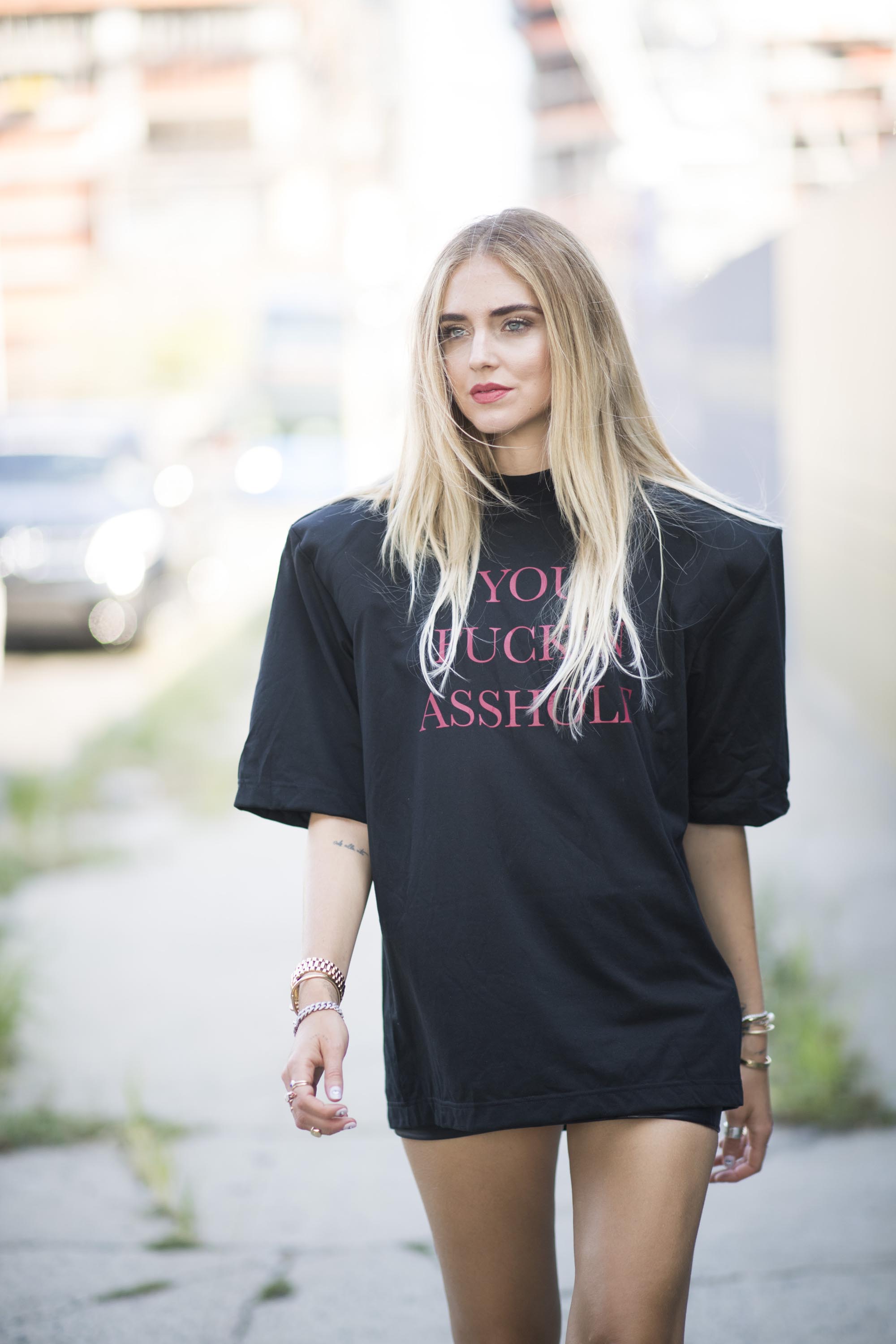 Chiara Ferragni is seen arriving at Coach 1941 Women’s Spring 2017 Show