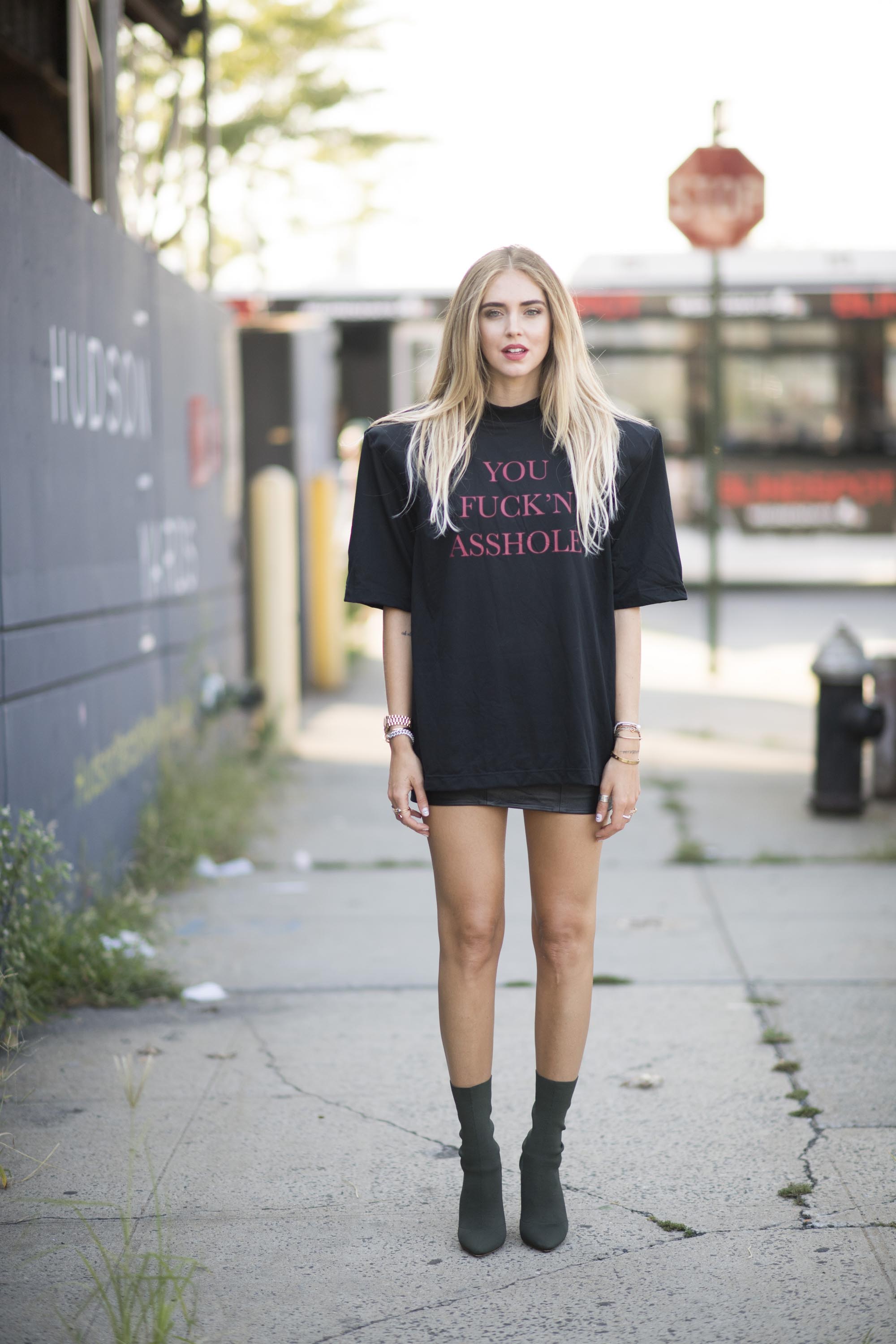 Chiara Ferragni is seen arriving at Coach 1941 Women’s Spring 2017 Show