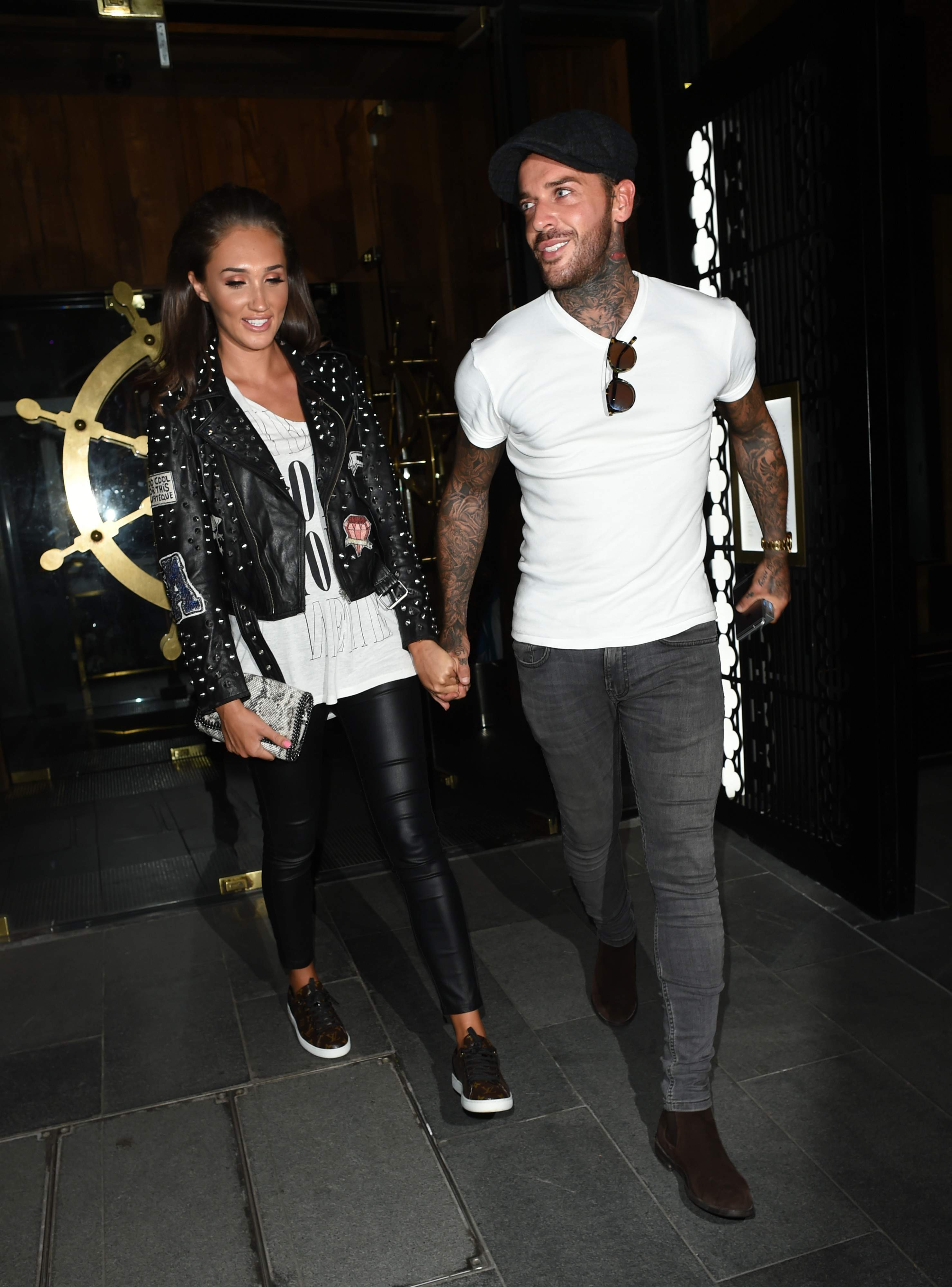 Megan McKenna leaving Tattu Restaurant