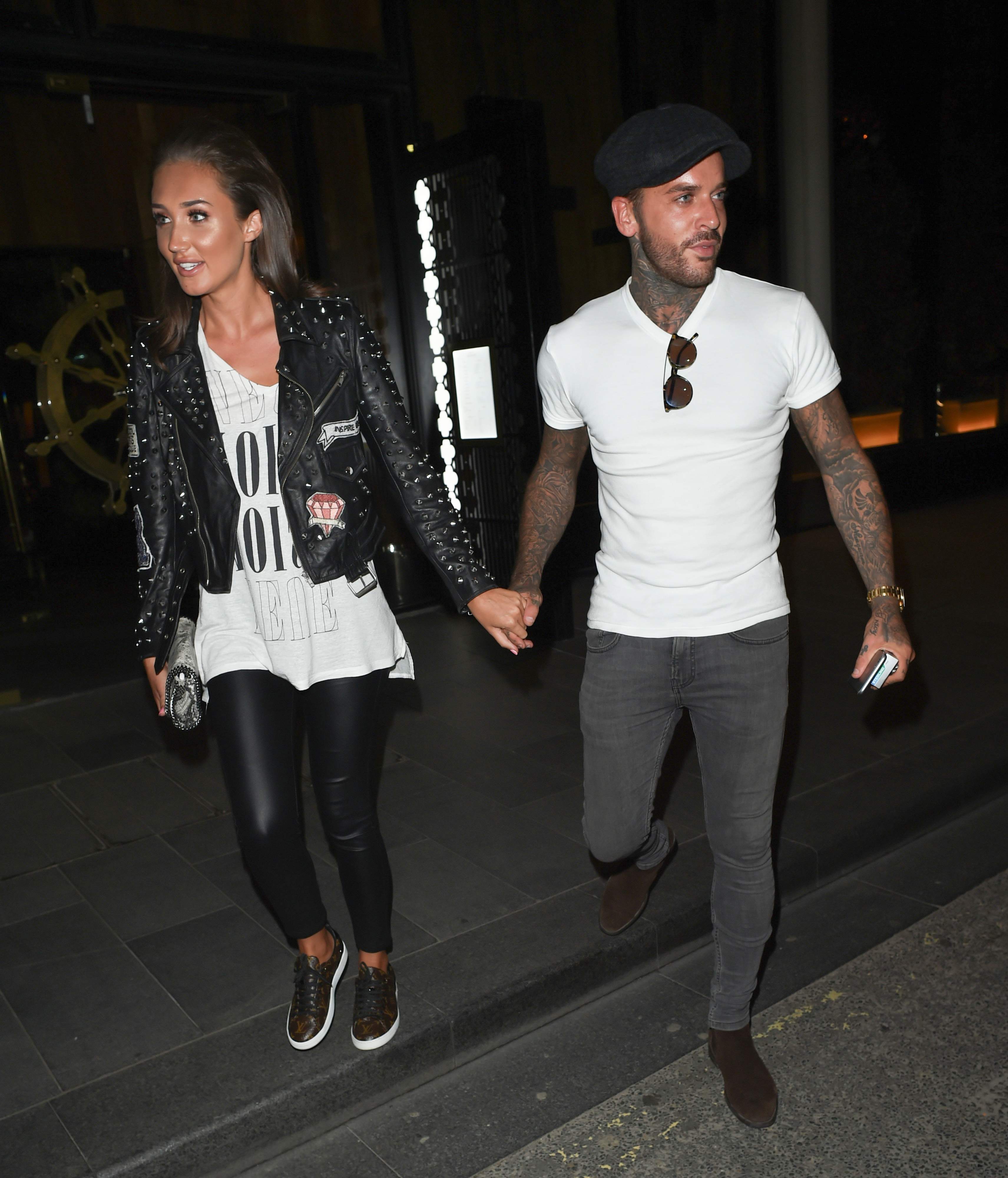 Megan McKenna leaving Tattu Restaurant