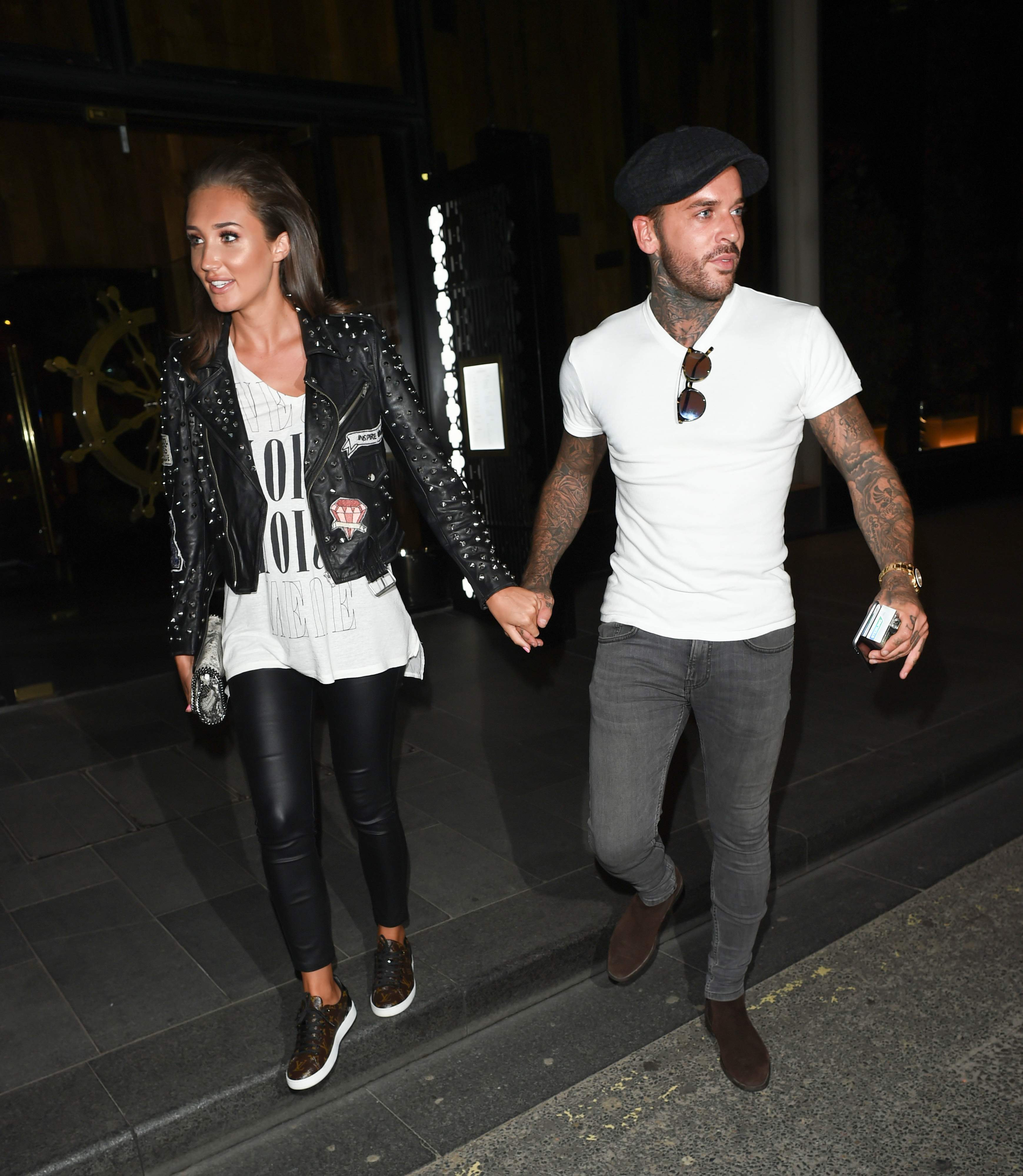 Megan McKenna leaving Tattu Restaurant