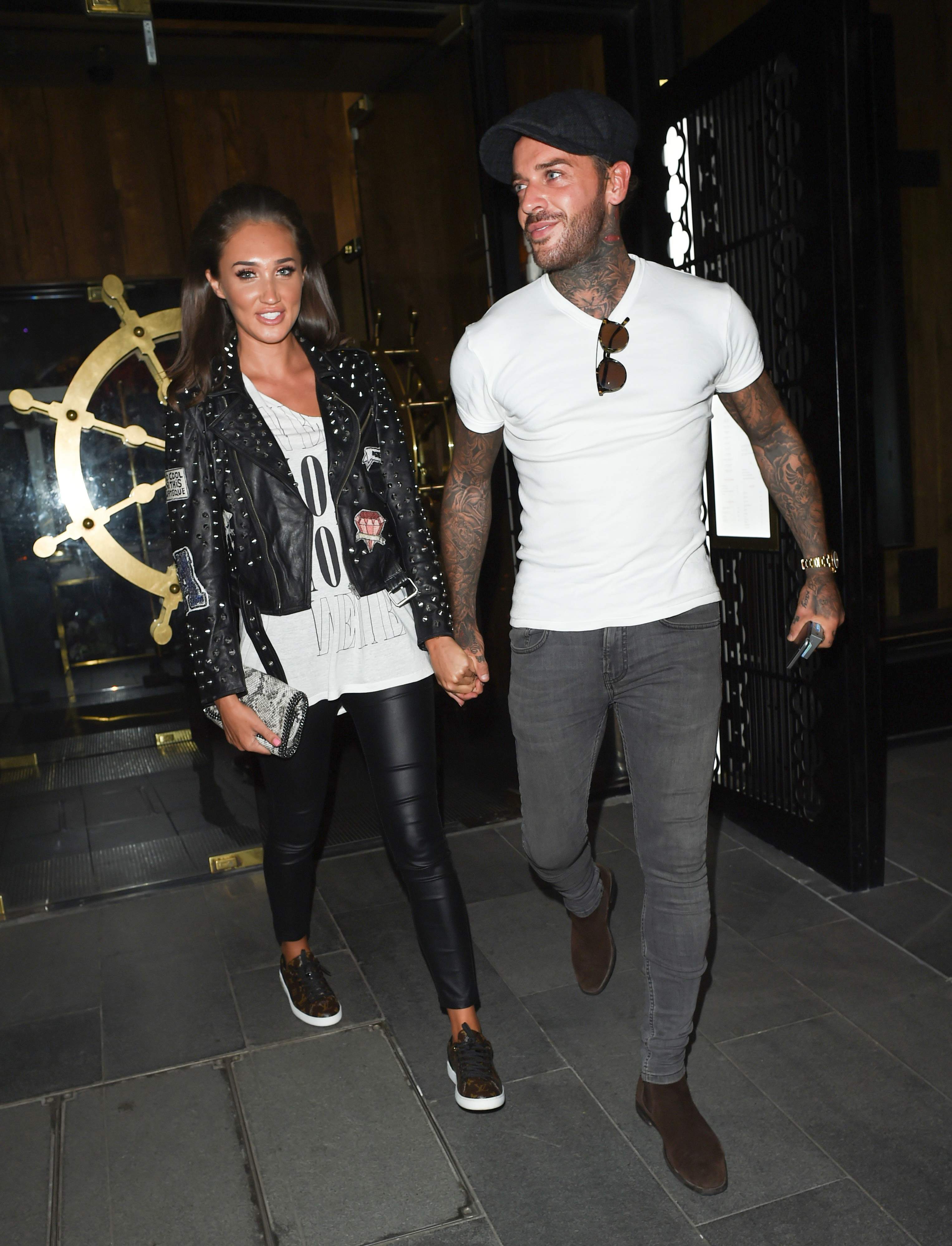 Megan McKenna leaving Tattu Restaurant