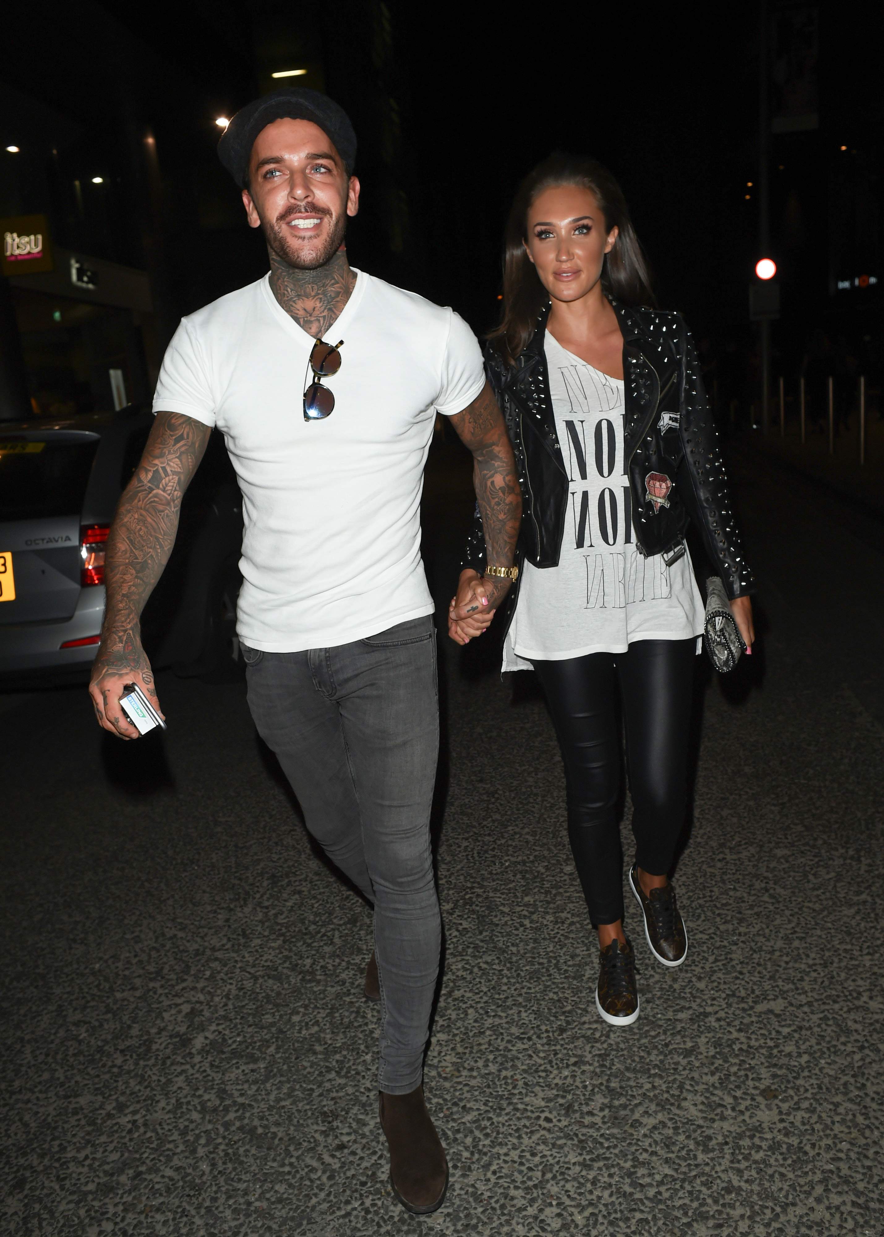 Megan McKenna leaving Tattu Restaurant