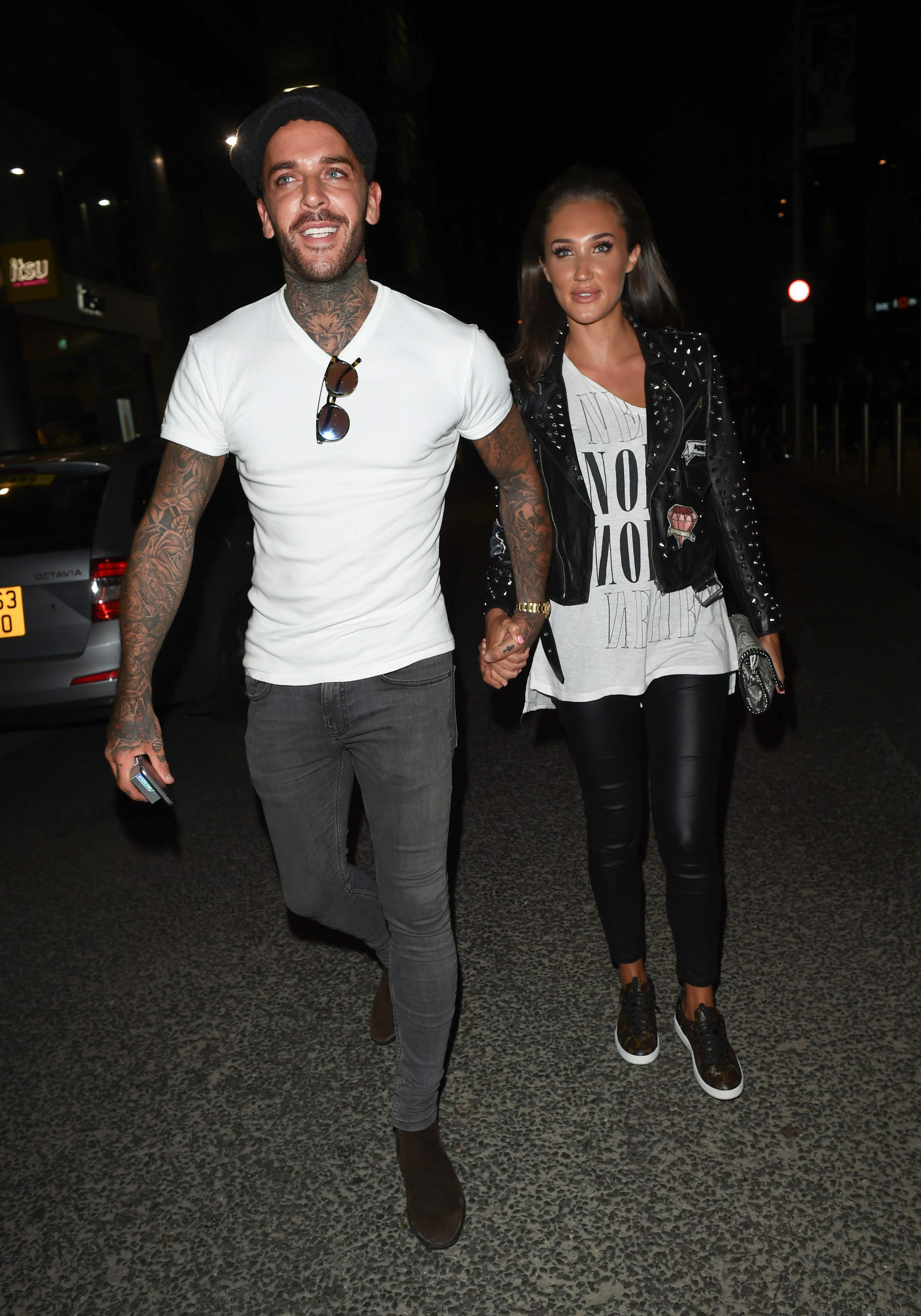 Megan McKenna leaving Tattu Restaurant