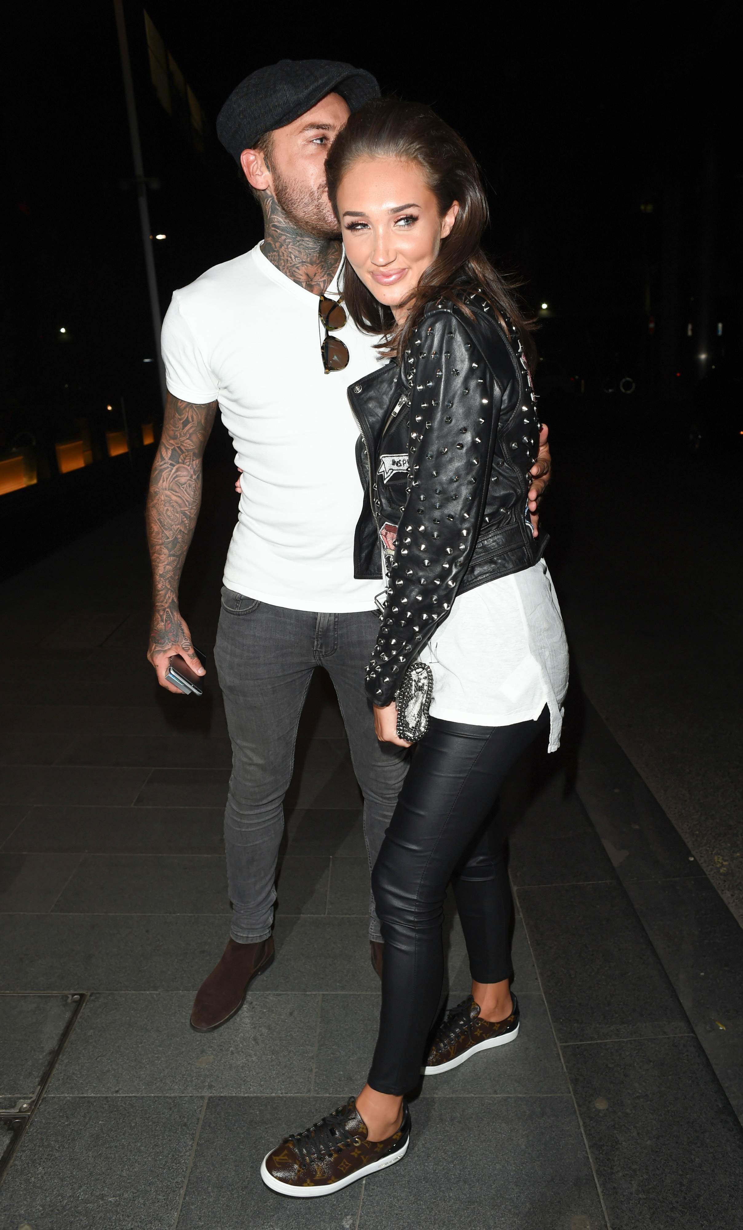 Megan McKenna leaving Tattu Restaurant