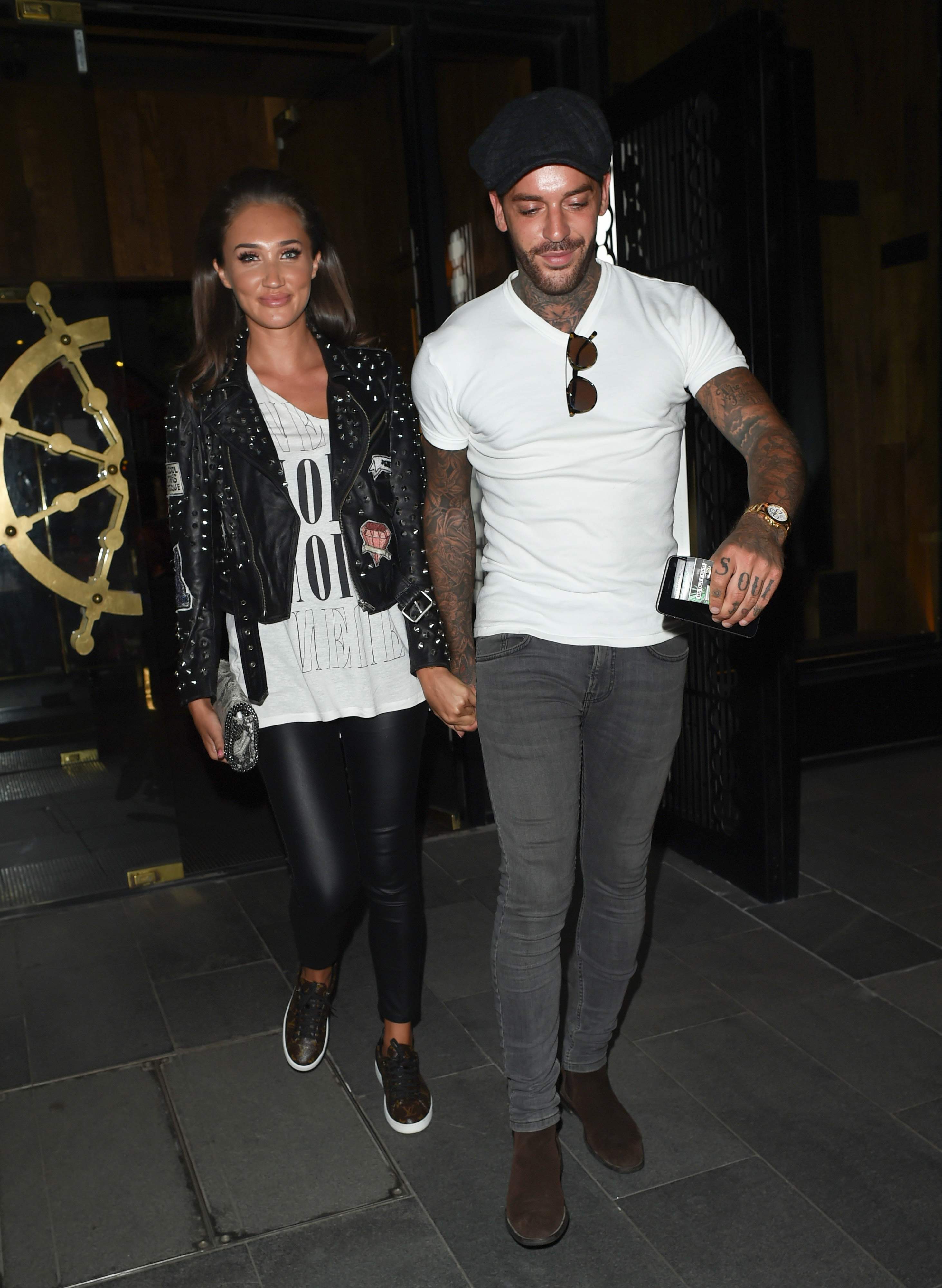 Megan McKenna leaving Tattu Restaurant