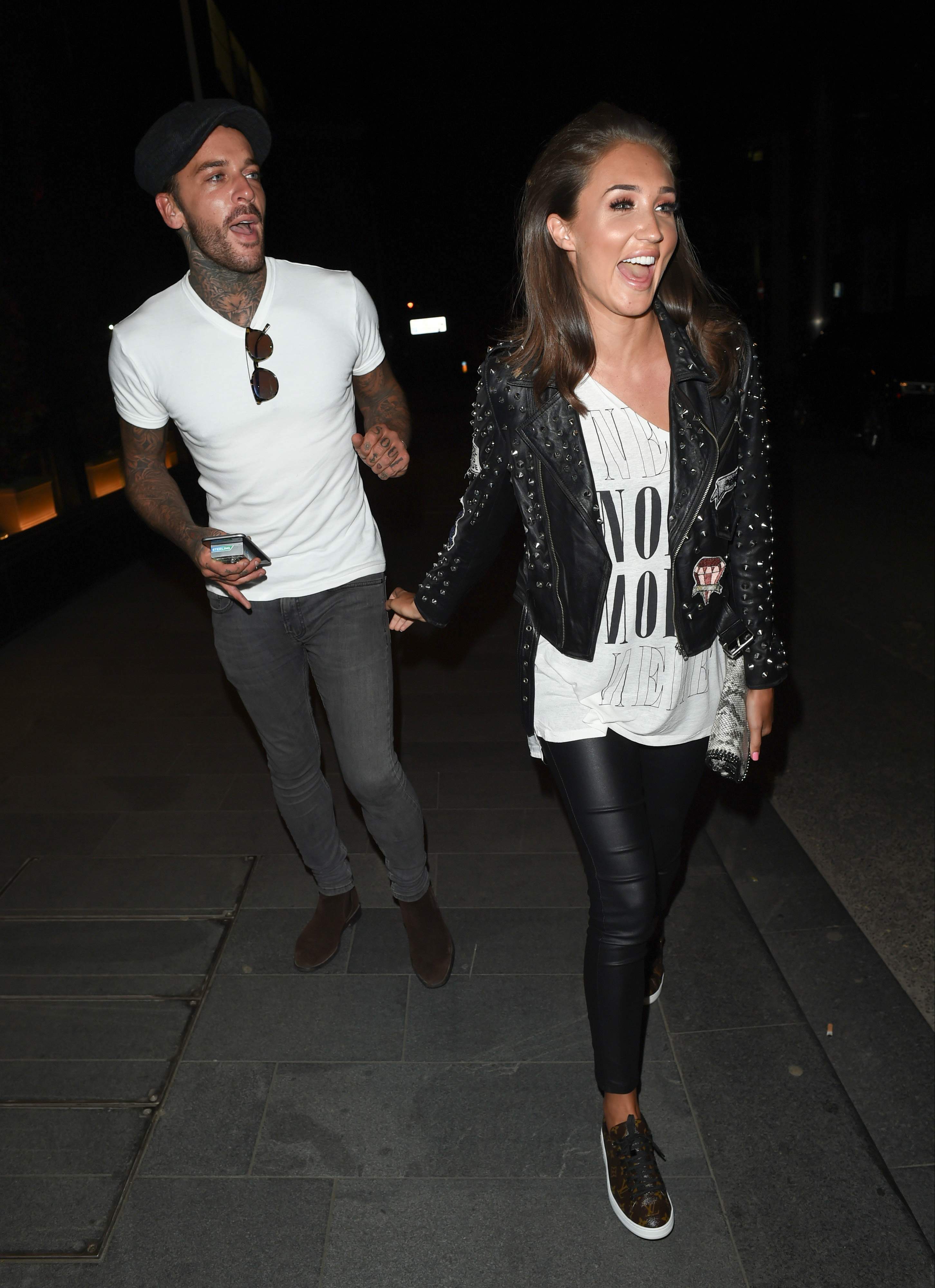 Megan McKenna leaving Tattu Restaurant