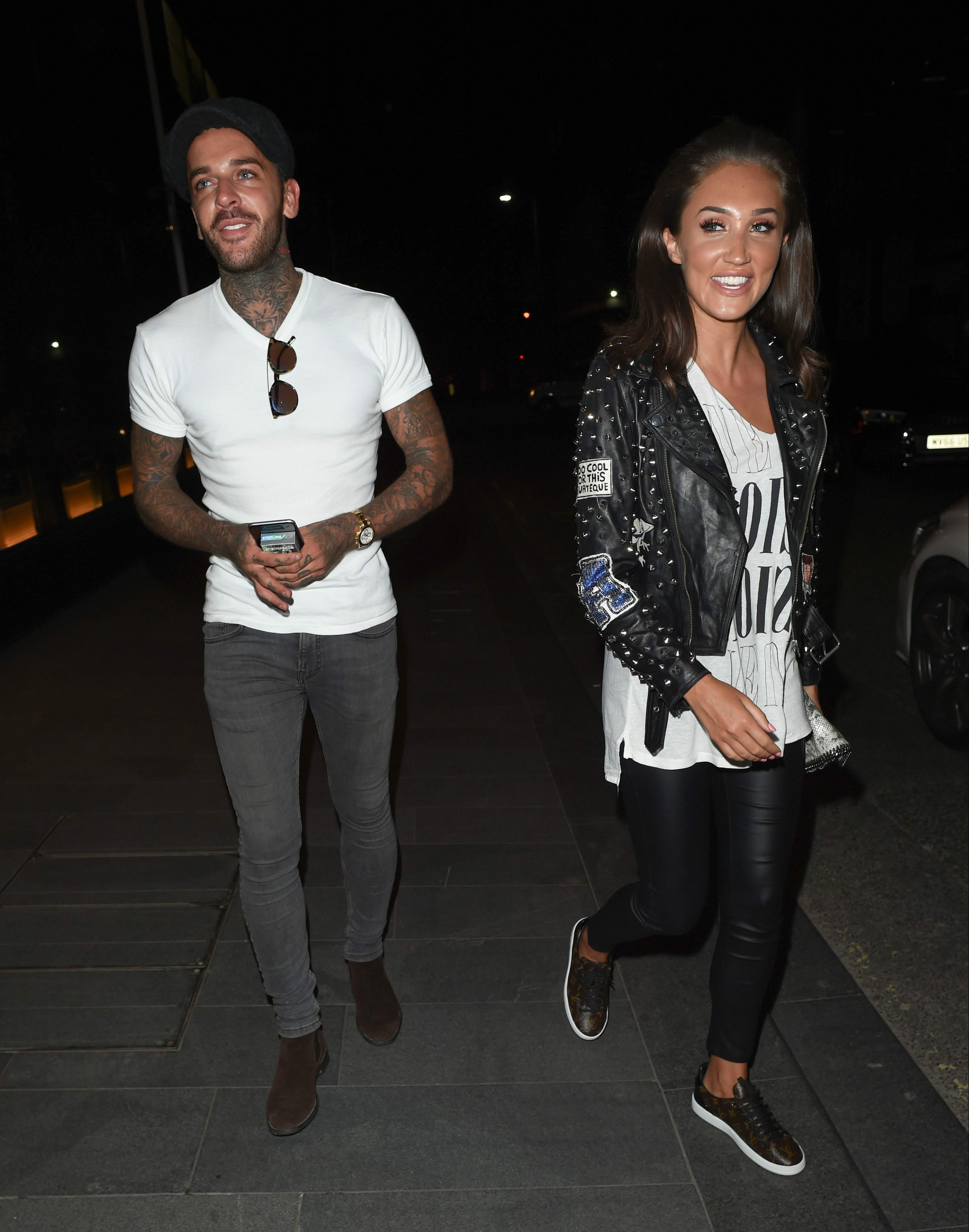 Megan McKenna leaving Tattu Restaurant