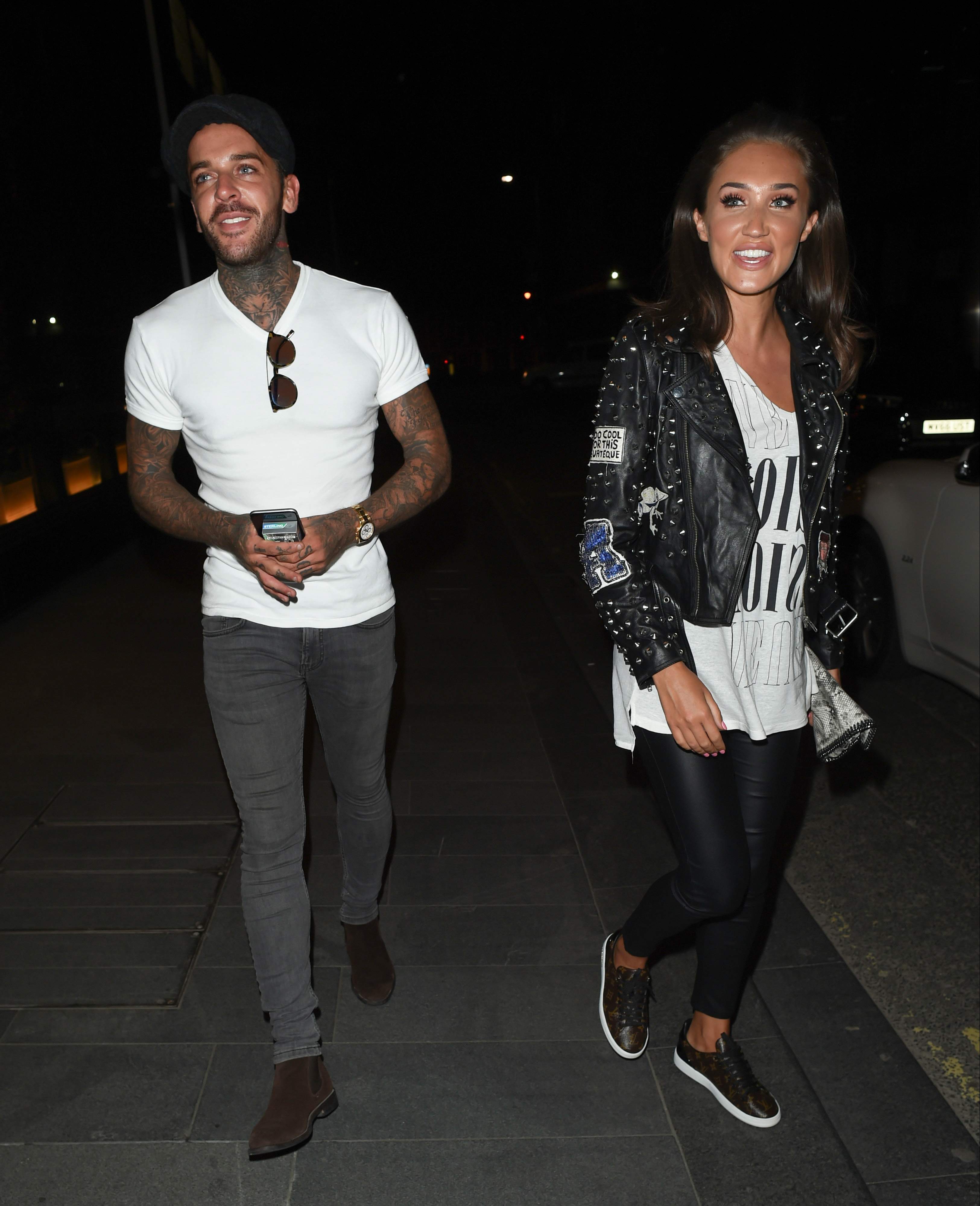 Megan McKenna leaving Tattu Restaurant