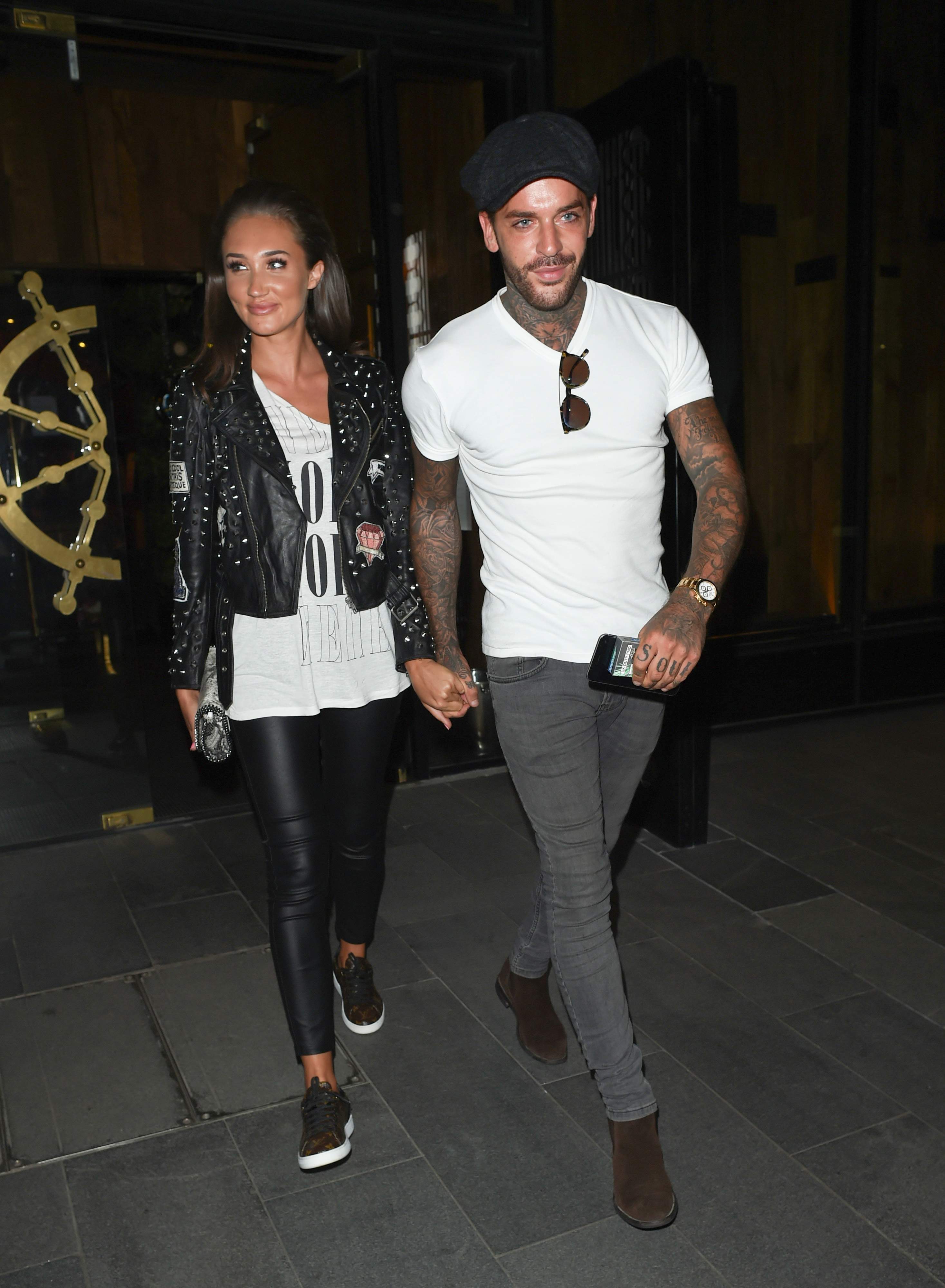 Megan McKenna leaving Tattu Restaurant