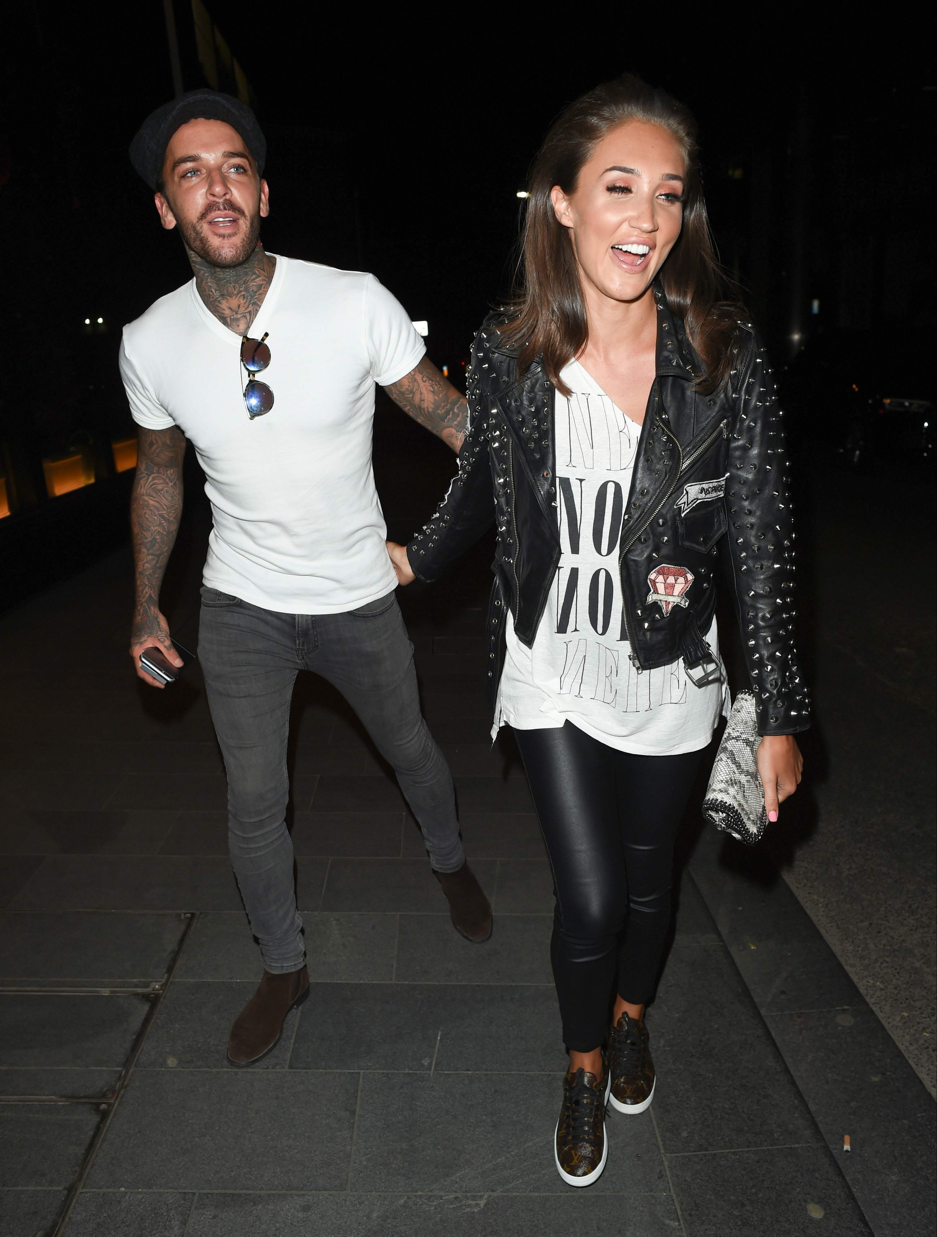 Megan McKenna leaving Tattu Restaurant