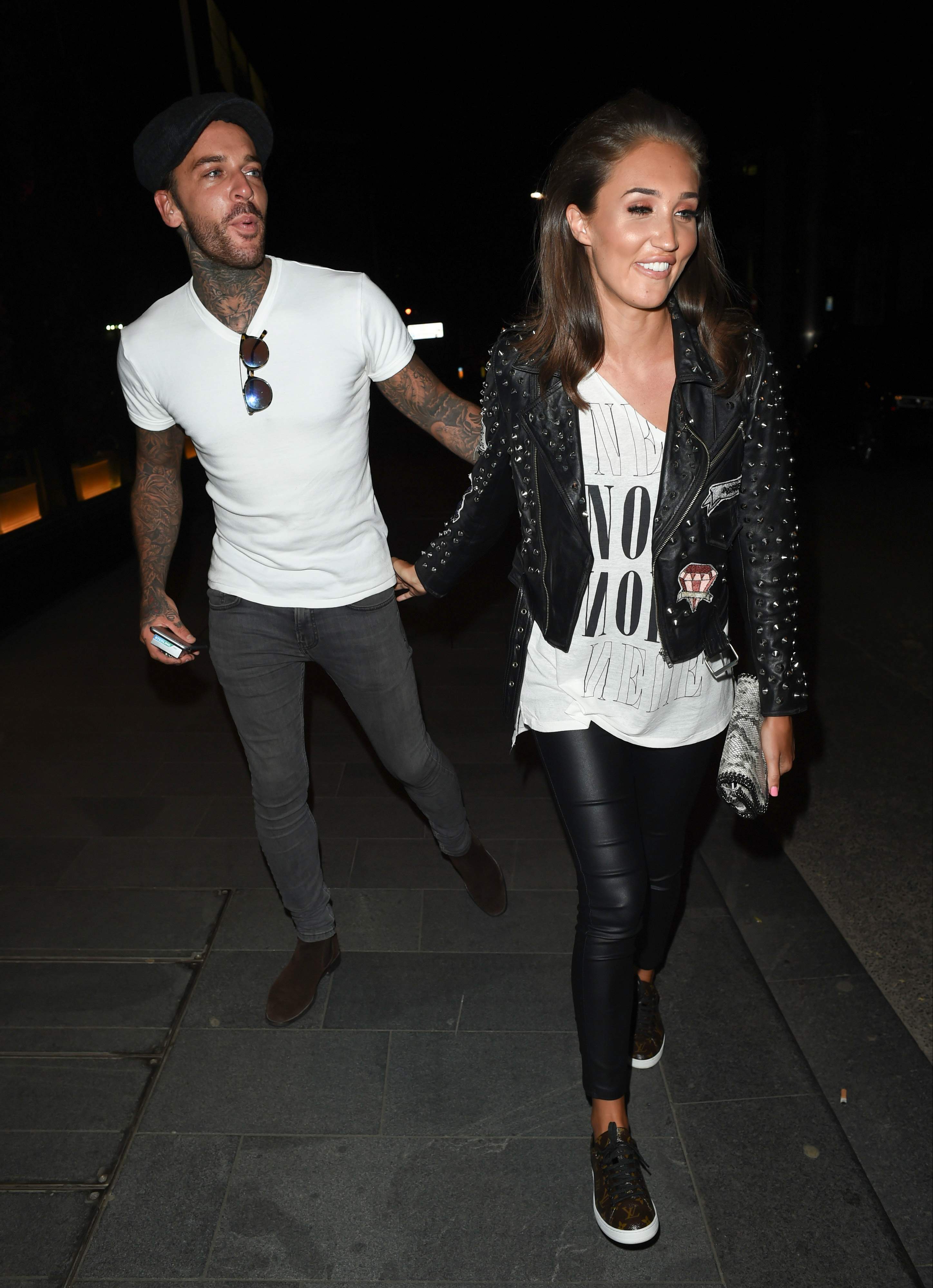 Megan McKenna leaving Tattu Restaurant