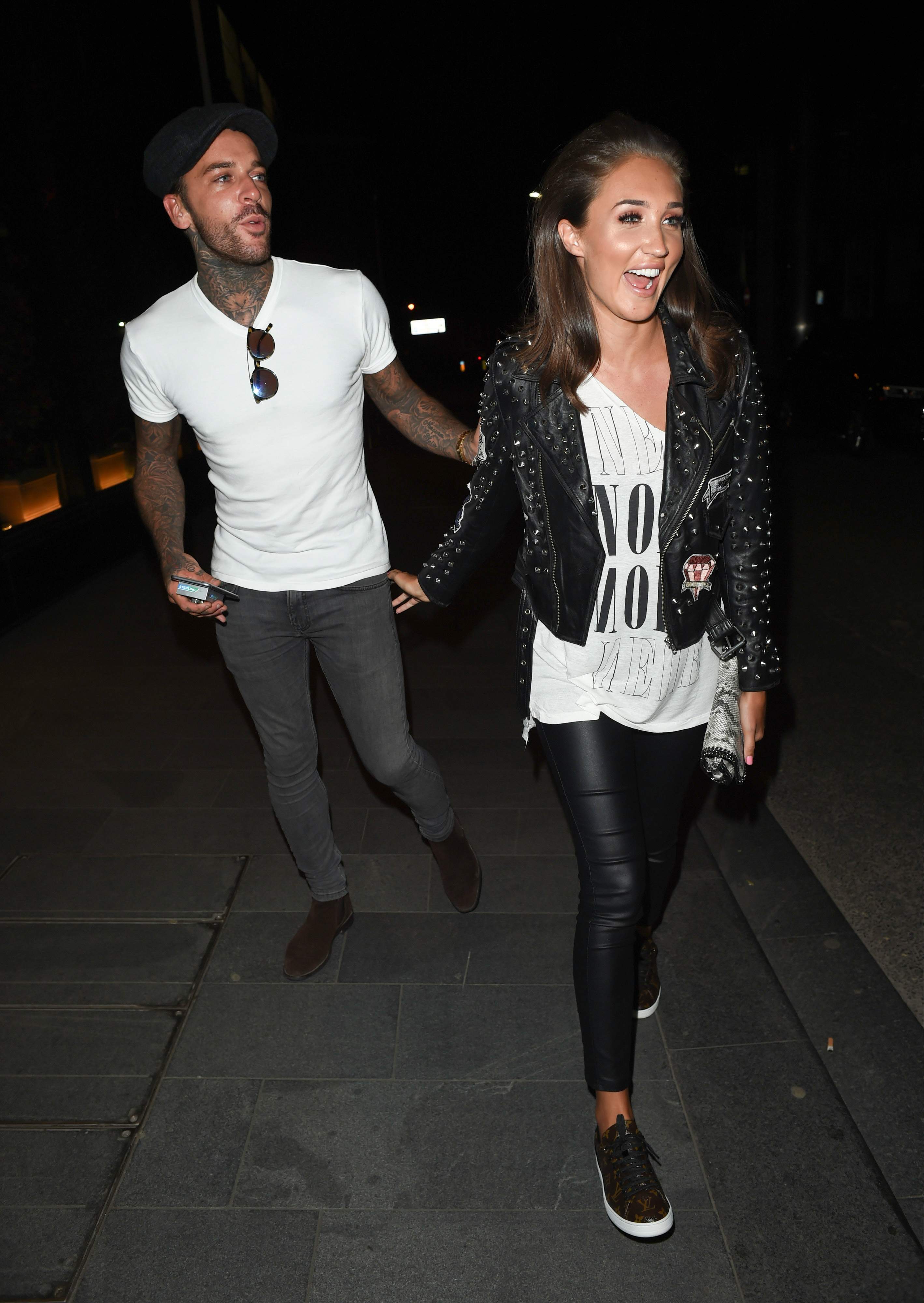 Megan McKenna leaving Tattu Restaurant