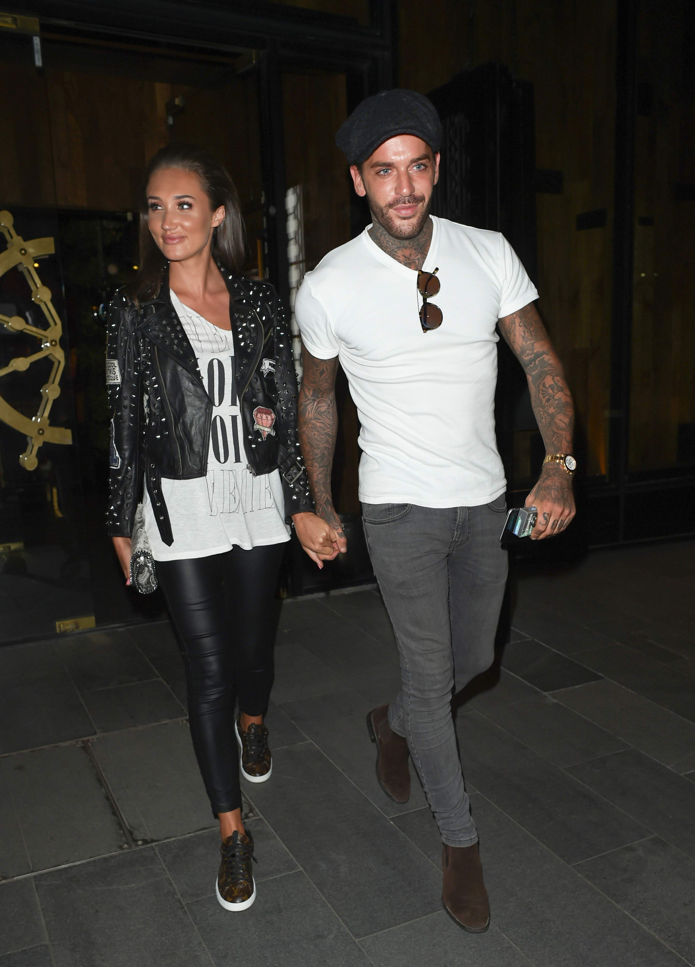 Megan McKenna leaving Tattu Restaurant