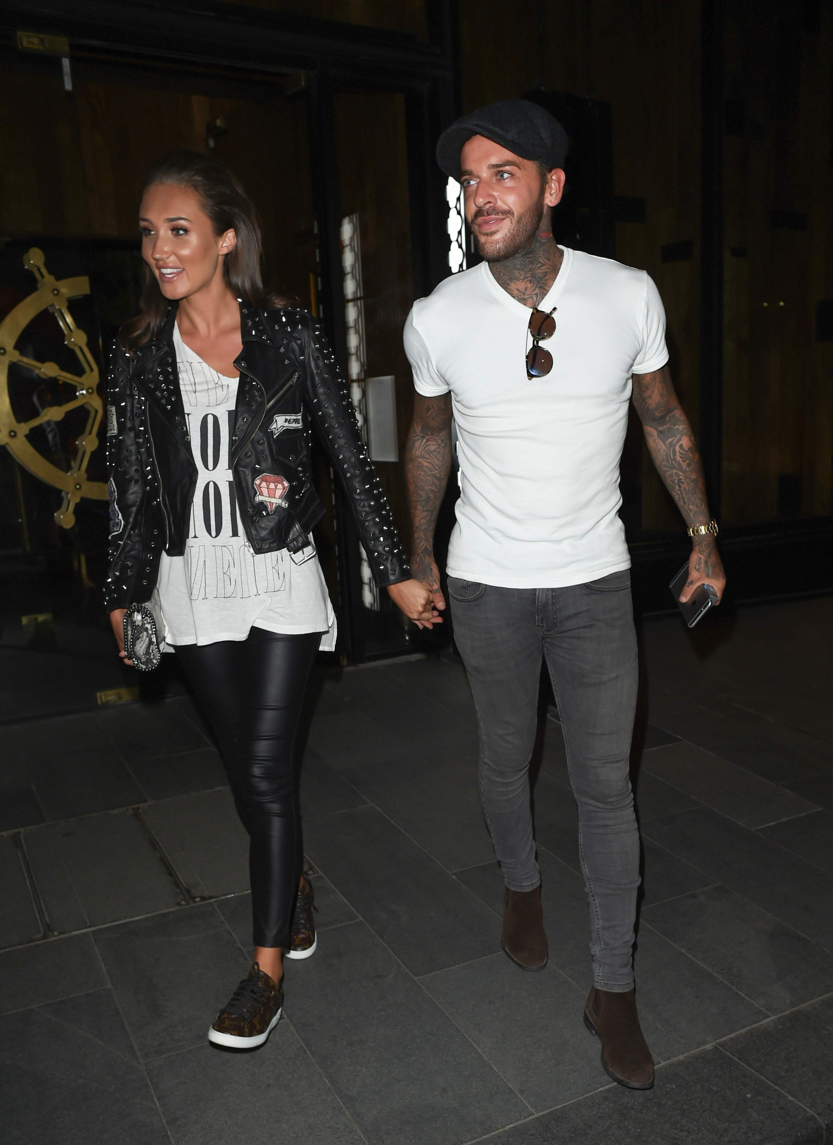 Megan McKenna leaving Tattu Restaurant