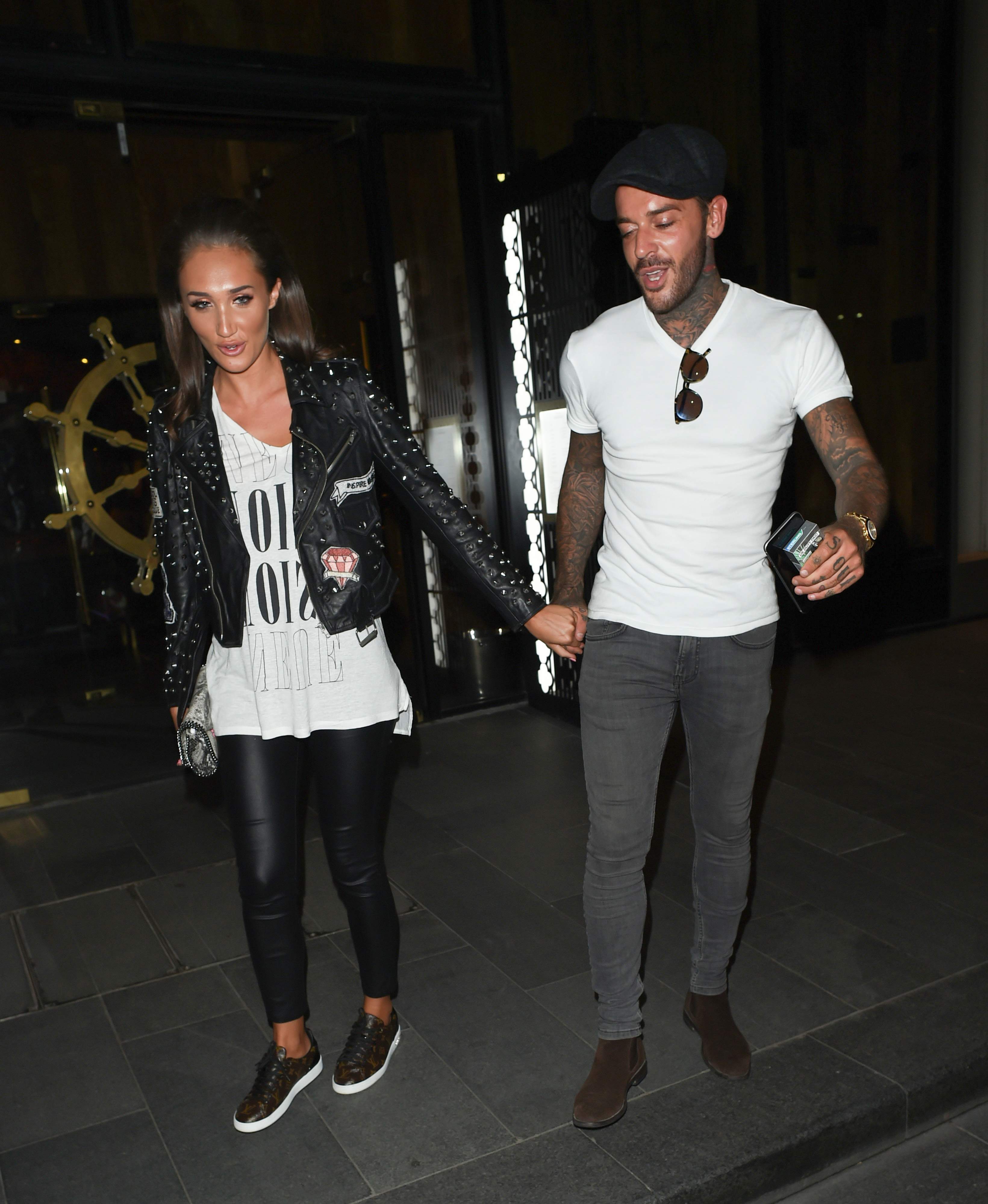 Megan McKenna leaving Tattu Restaurant