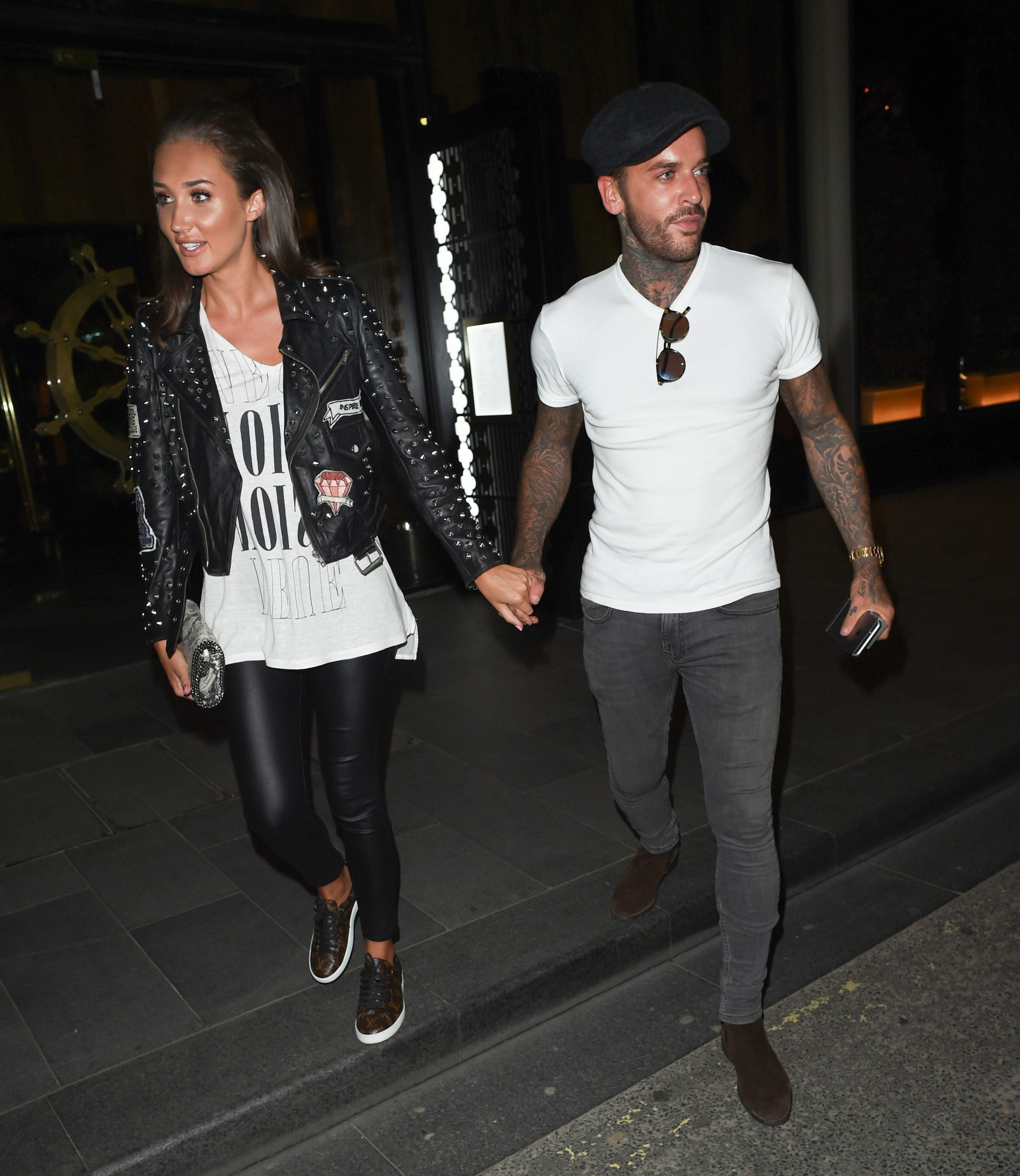 Megan McKenna leaving Tattu Restaurant