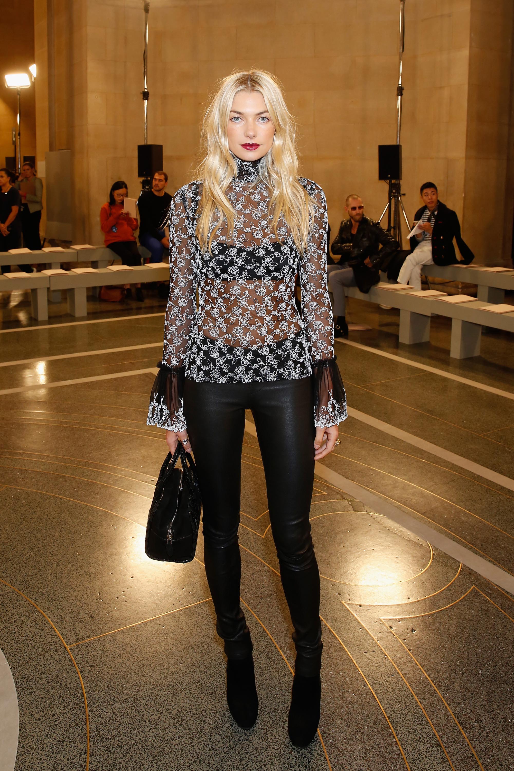 Jessica Hart attends the Christopher Kane show