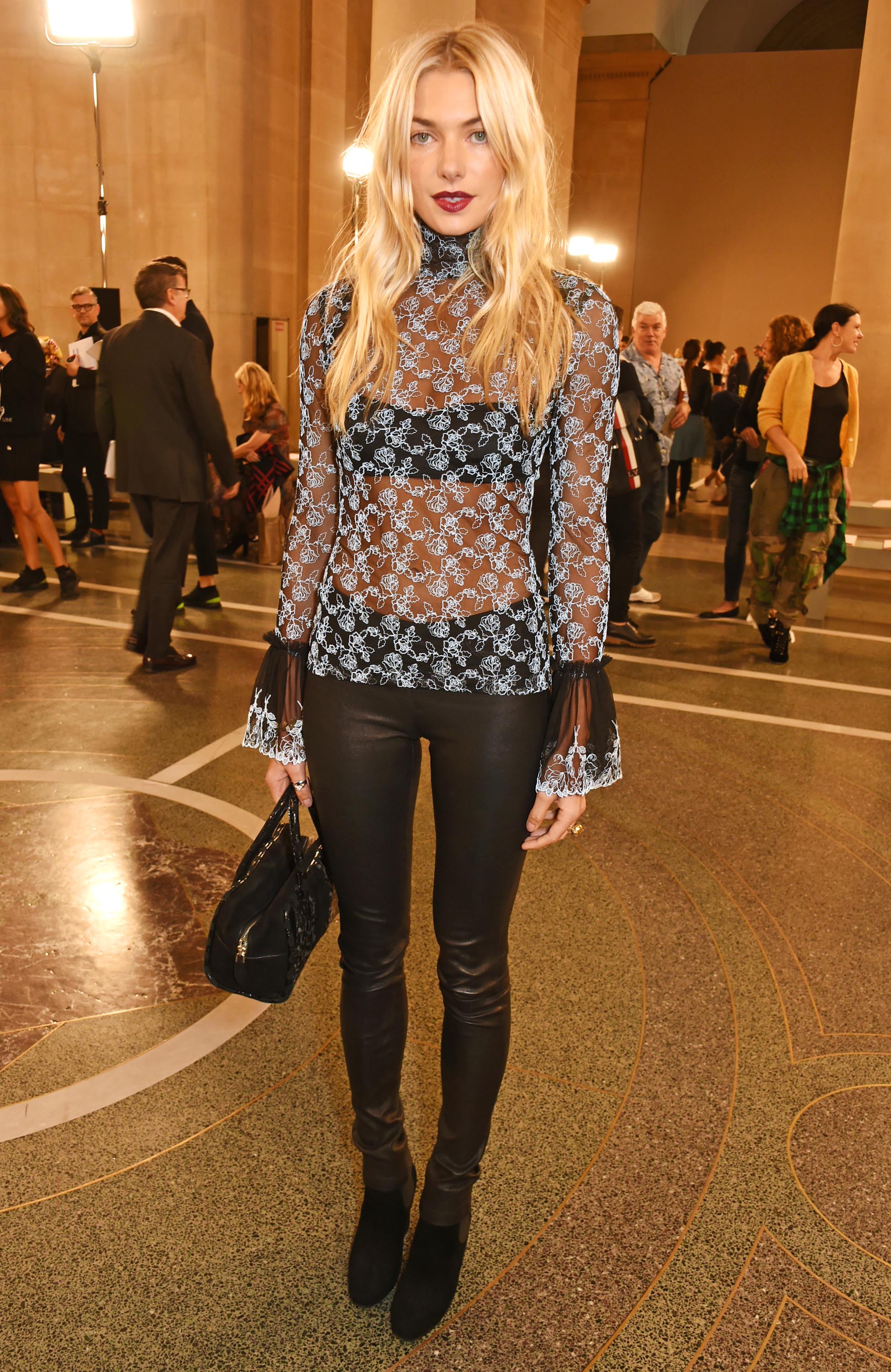 Jessica Hart attends the Christopher Kane show