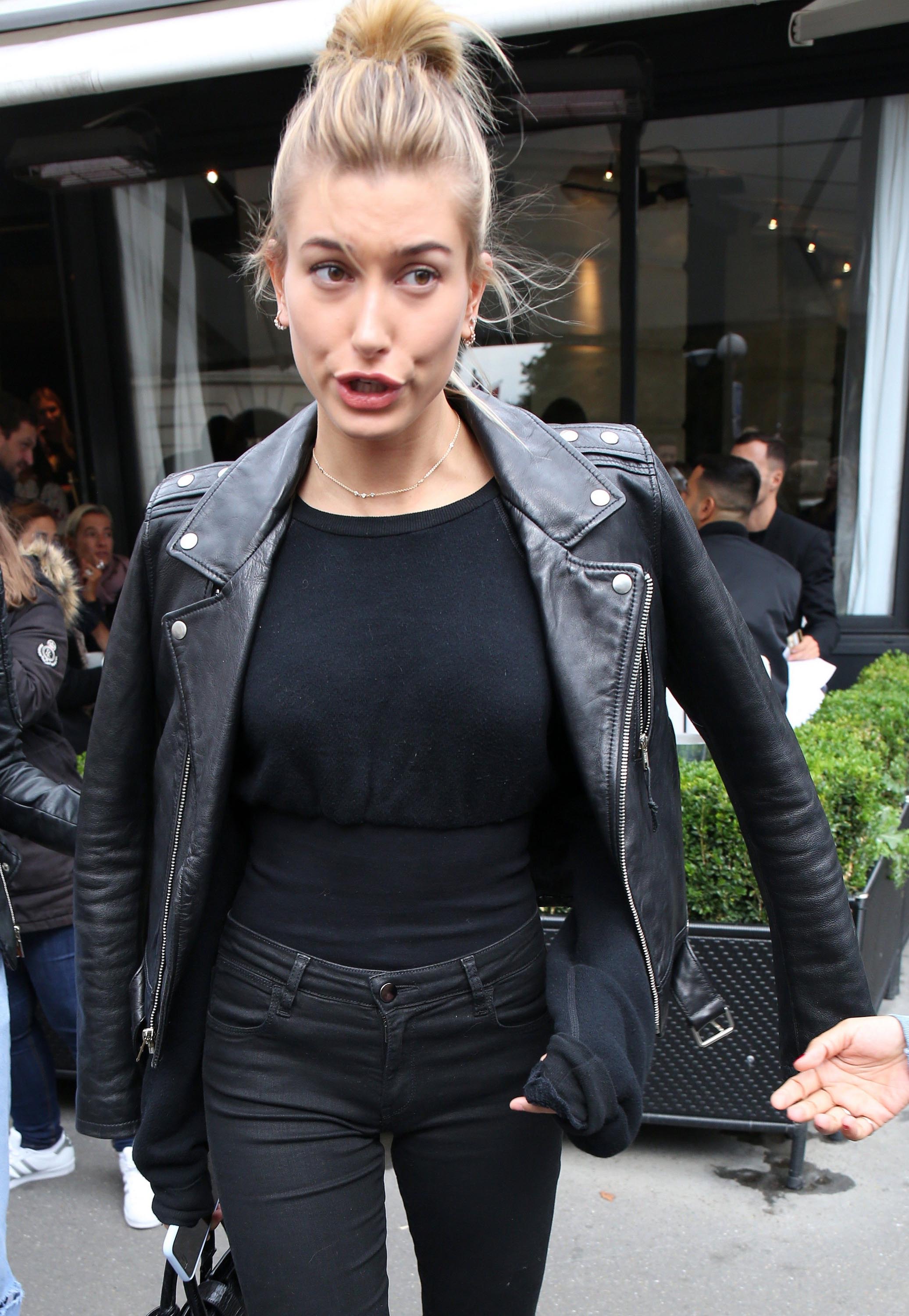 Hailey Baldwin leaving LAvenue Restaurant