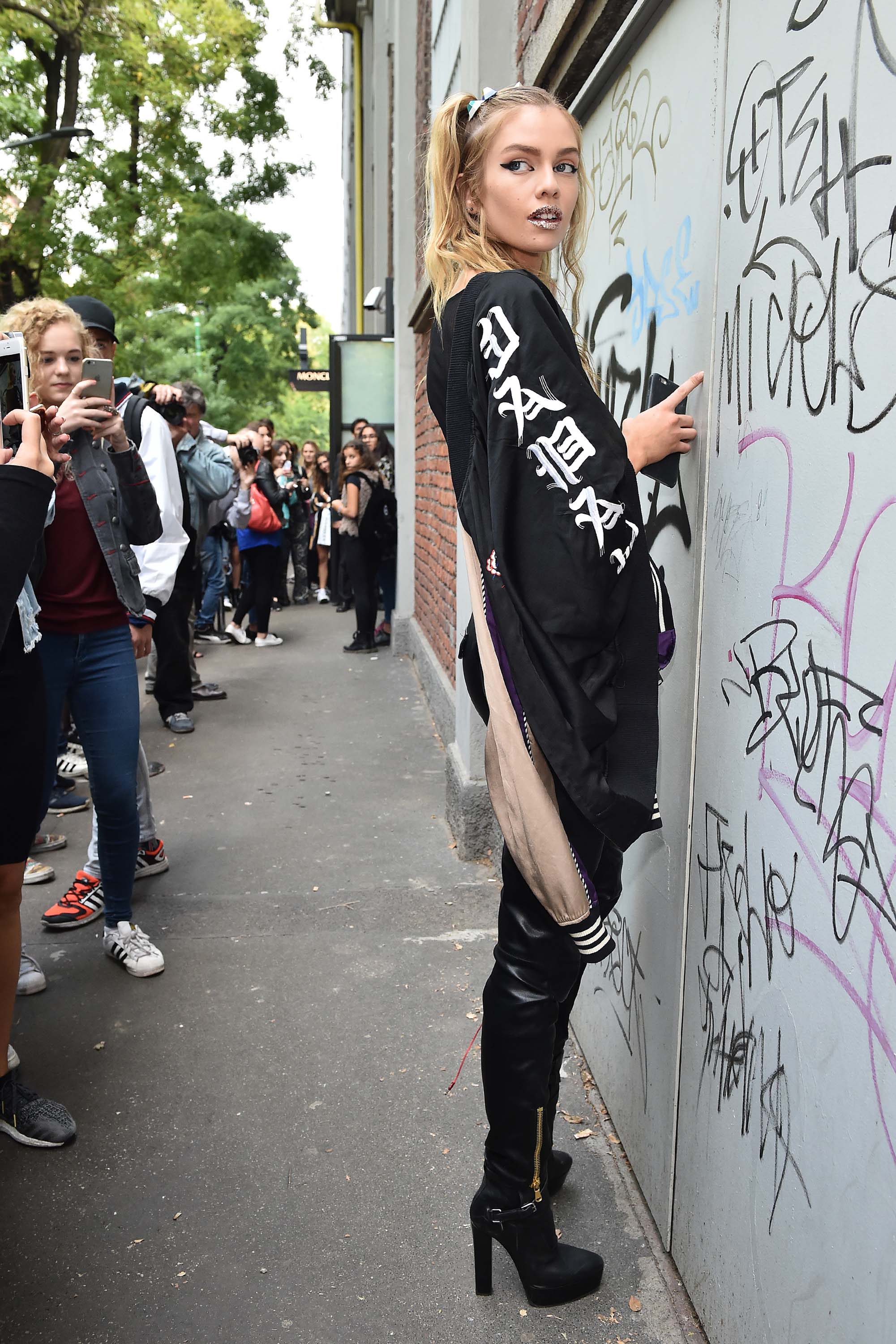 Stella Maxwell seen during Milan Fashion Week