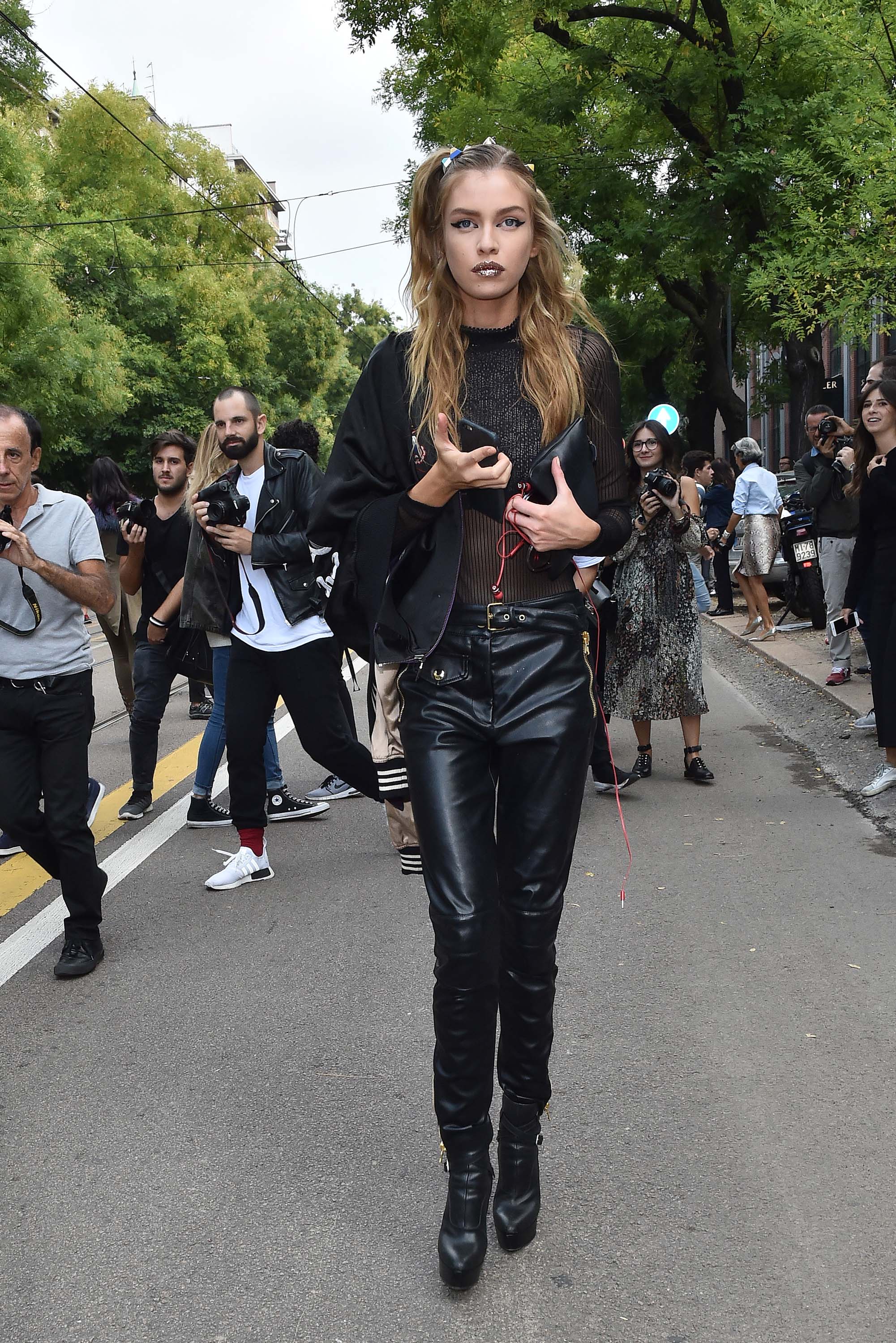 Stella Maxwell seen during Milan Fashion Week