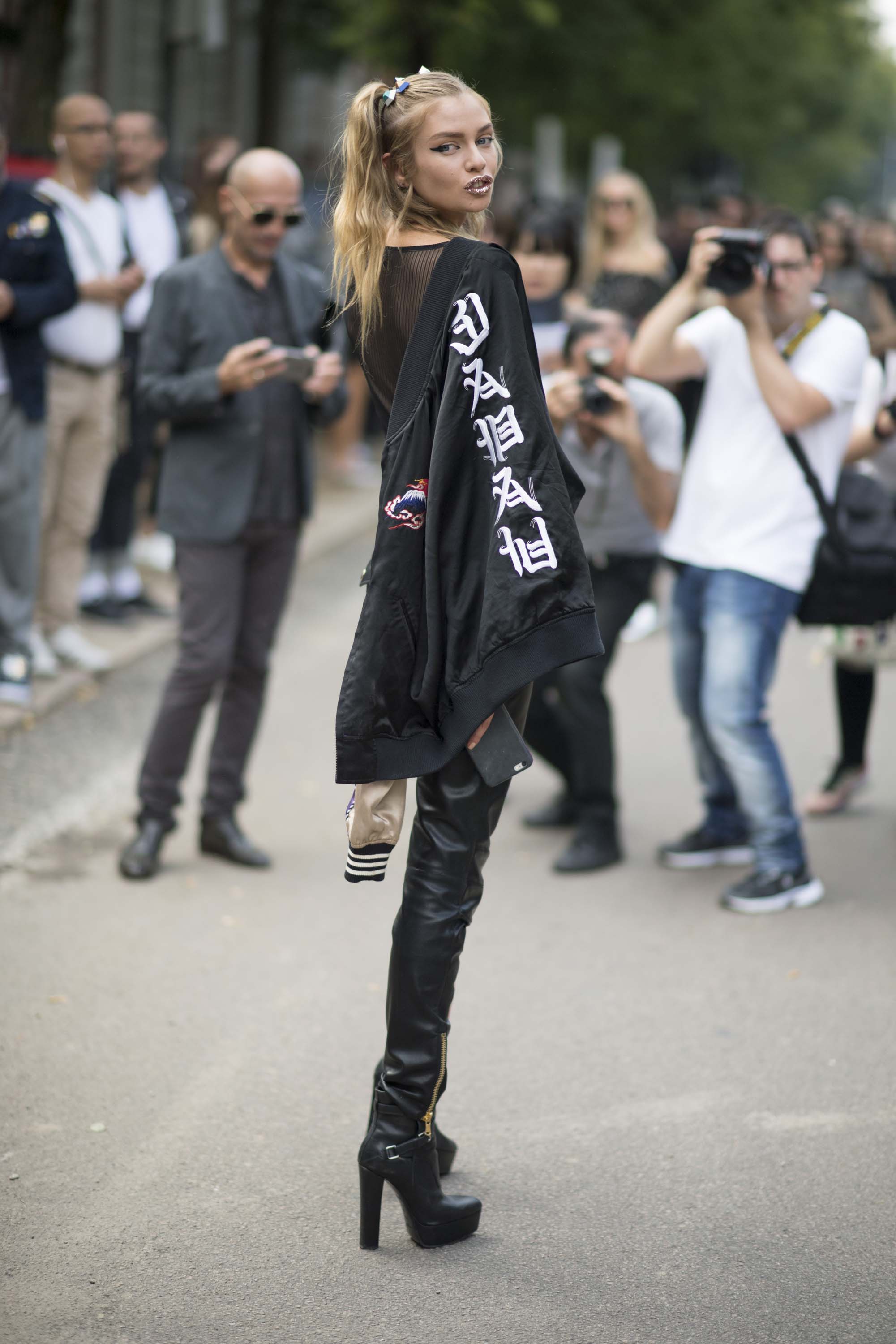 Stella Maxwell seen during Milan Fashion Week