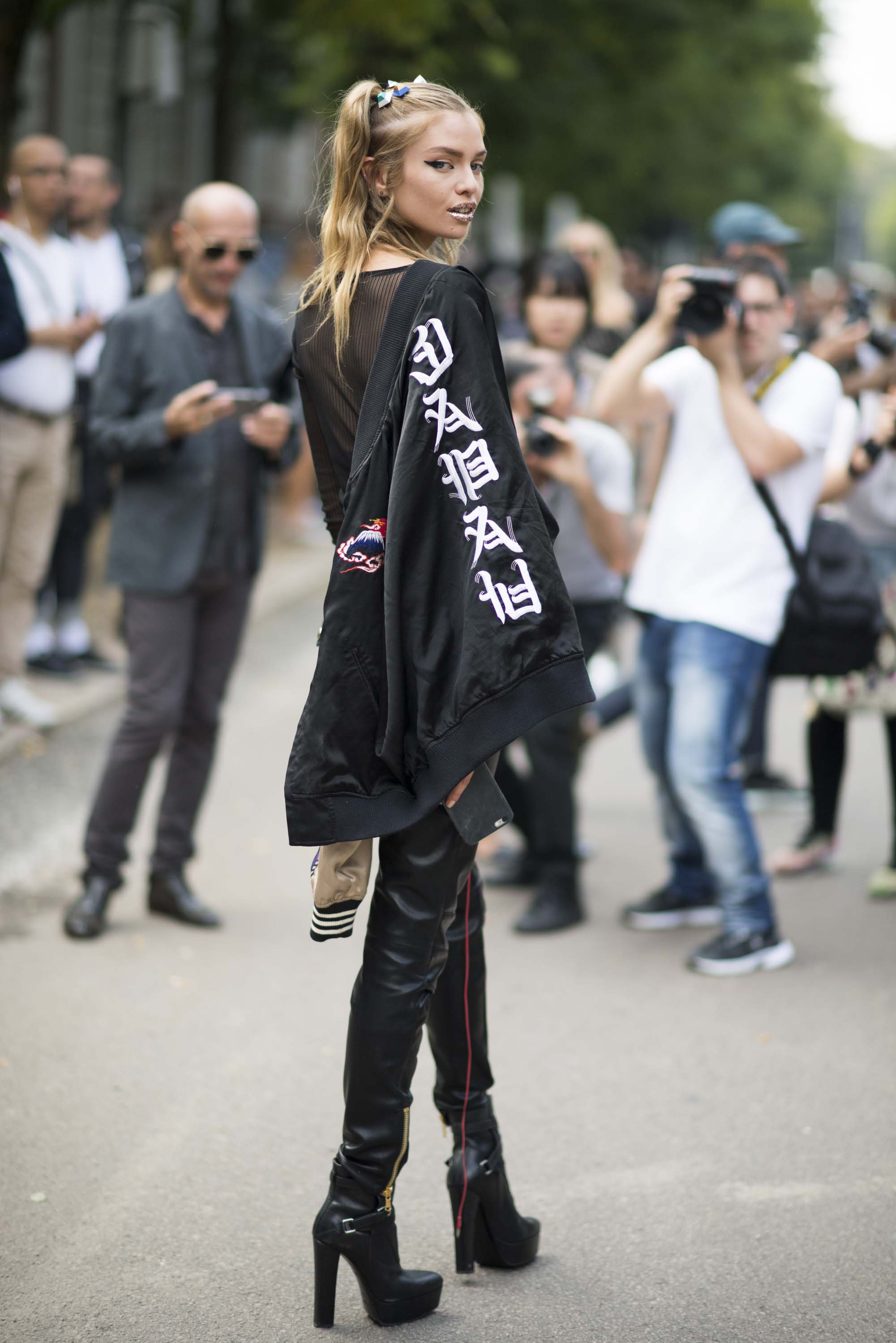 Stella Maxwell seen during Milan Fashion Week