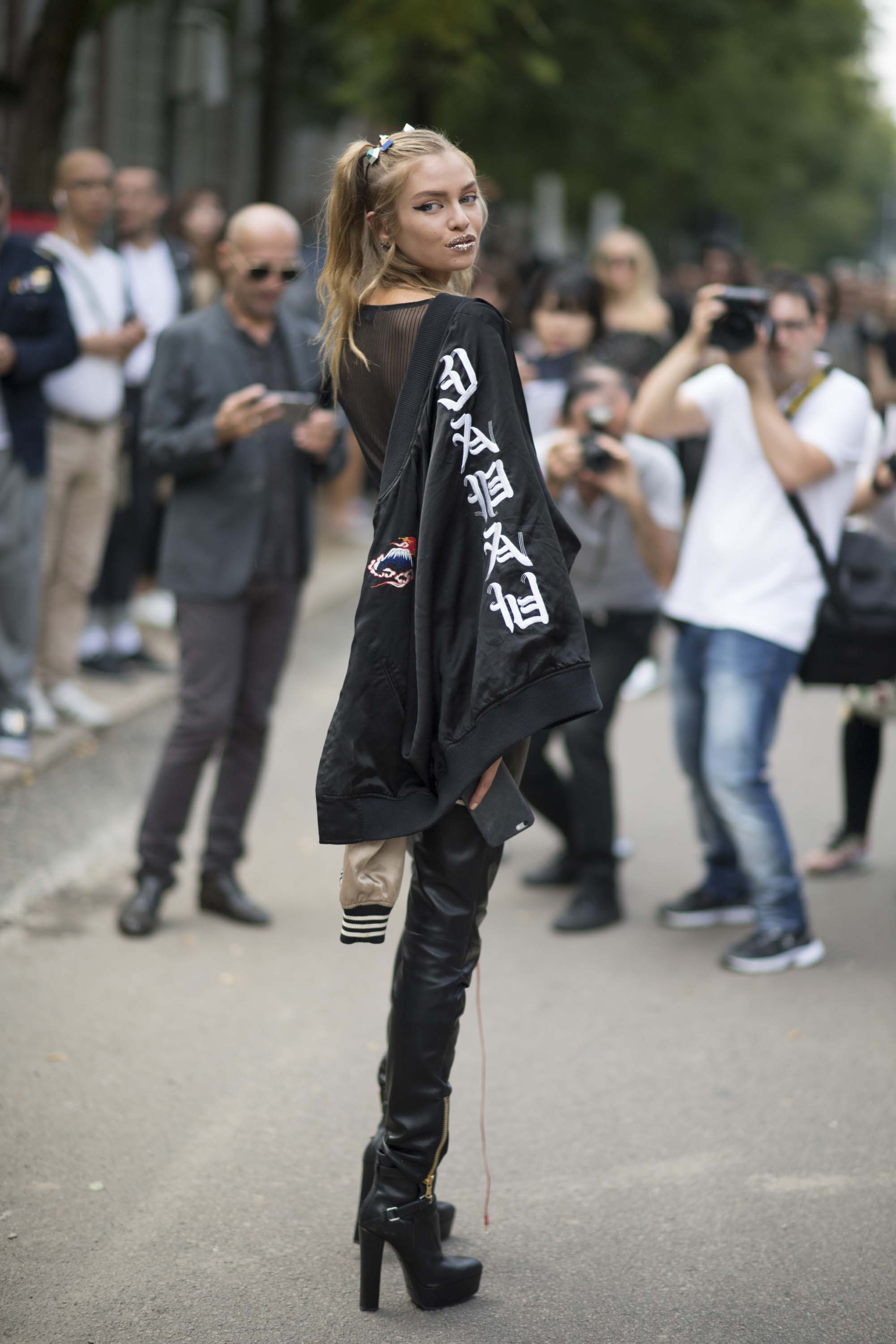 Stella Maxwell seen during Milan Fashion Week