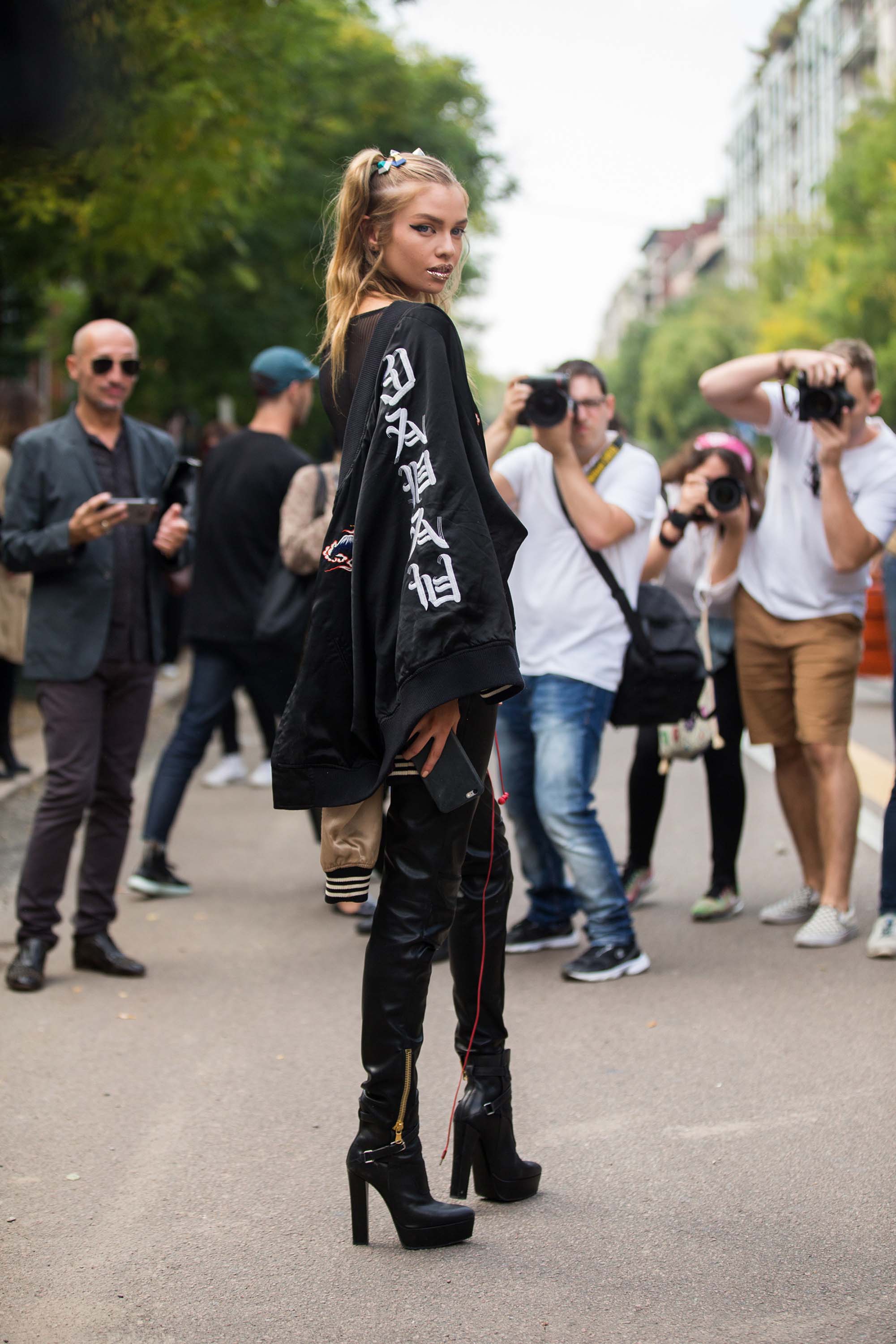 Stella Maxwell seen during Milan Fashion Week