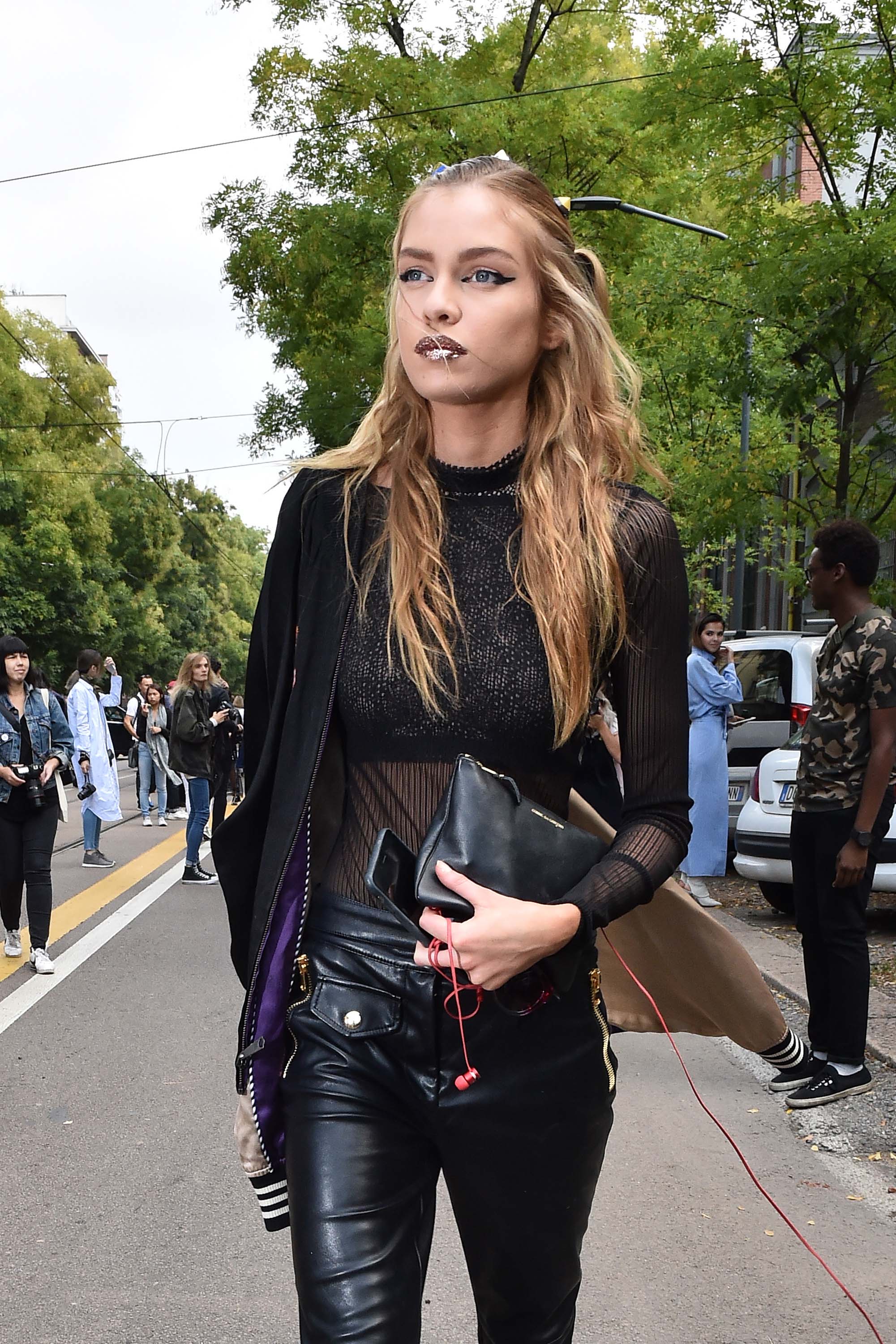 Stella Maxwell seen during Milan Fashion Week