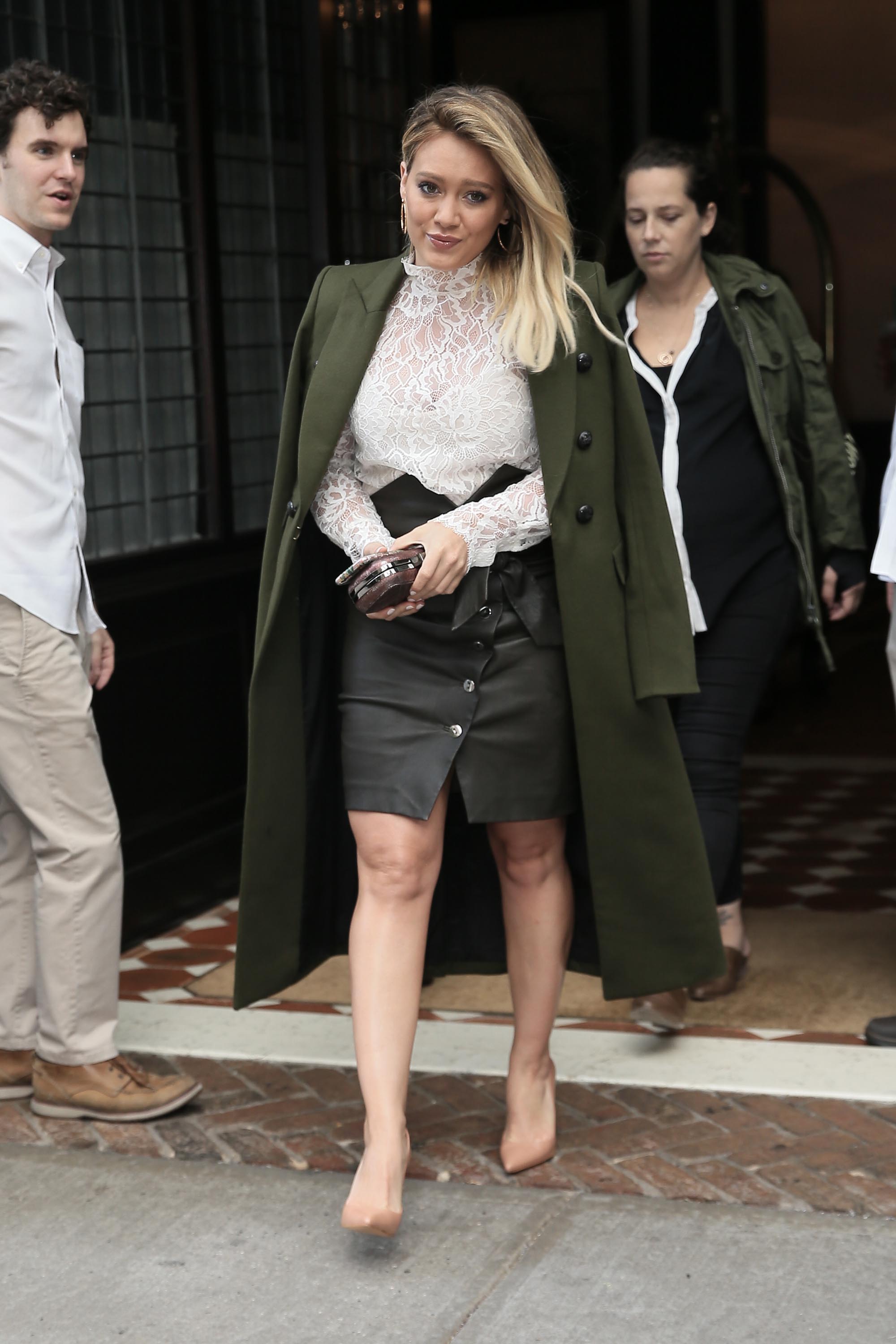 Hilary Duff leaving her Tribeca Hotel