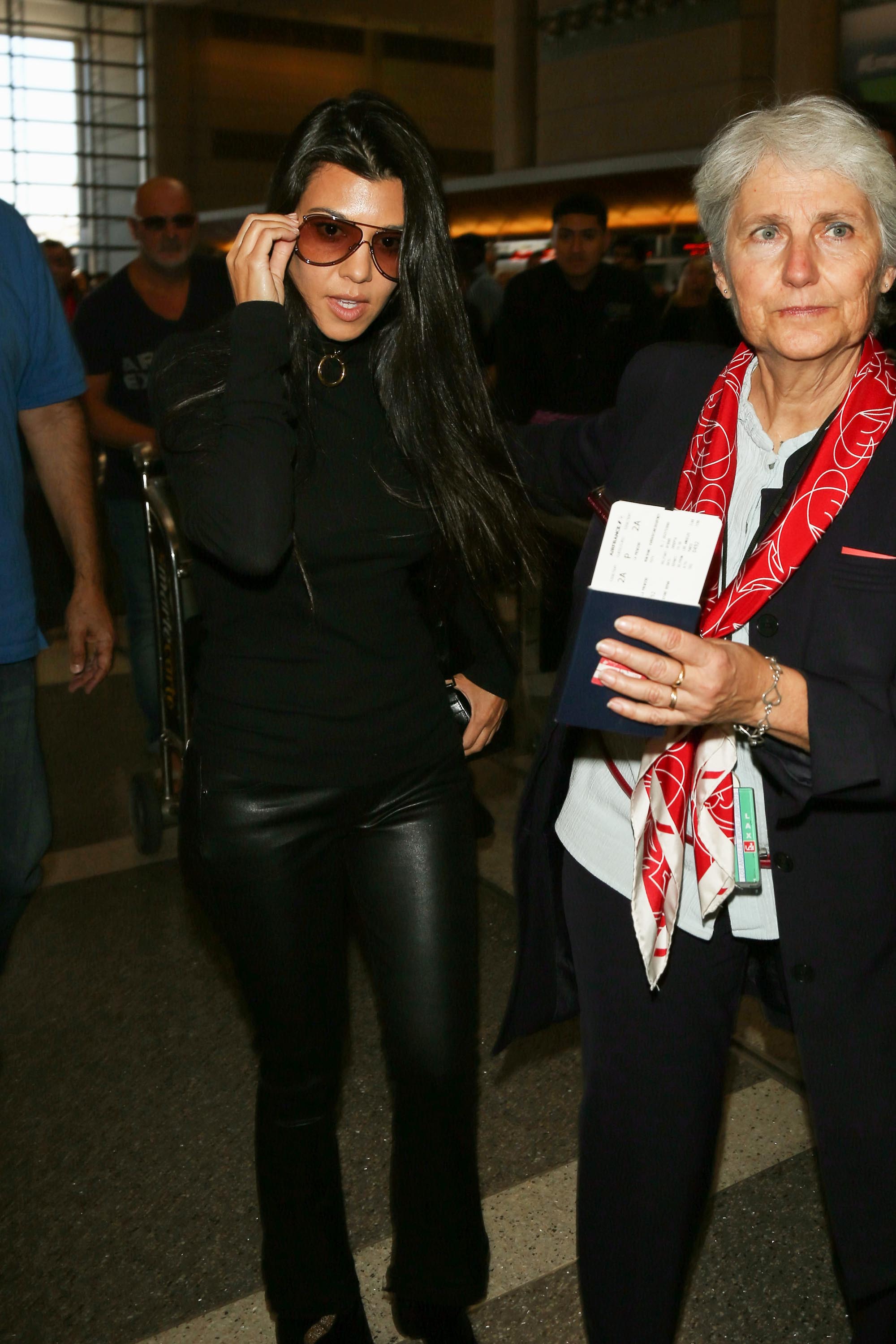 Kourtney Kardashian is seen at LAX