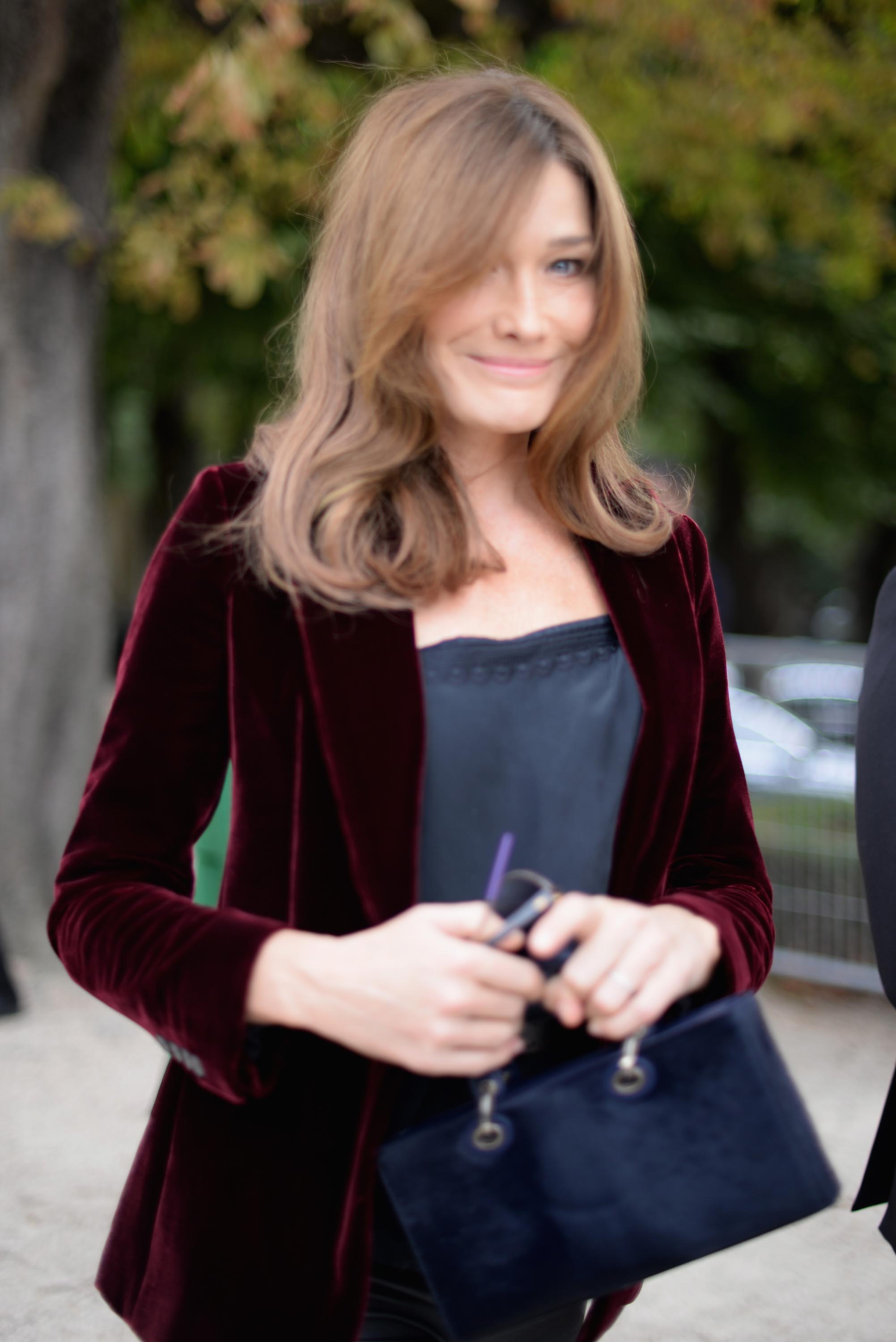 Carla Bruni-Sarkozy attends the Christian Dior show