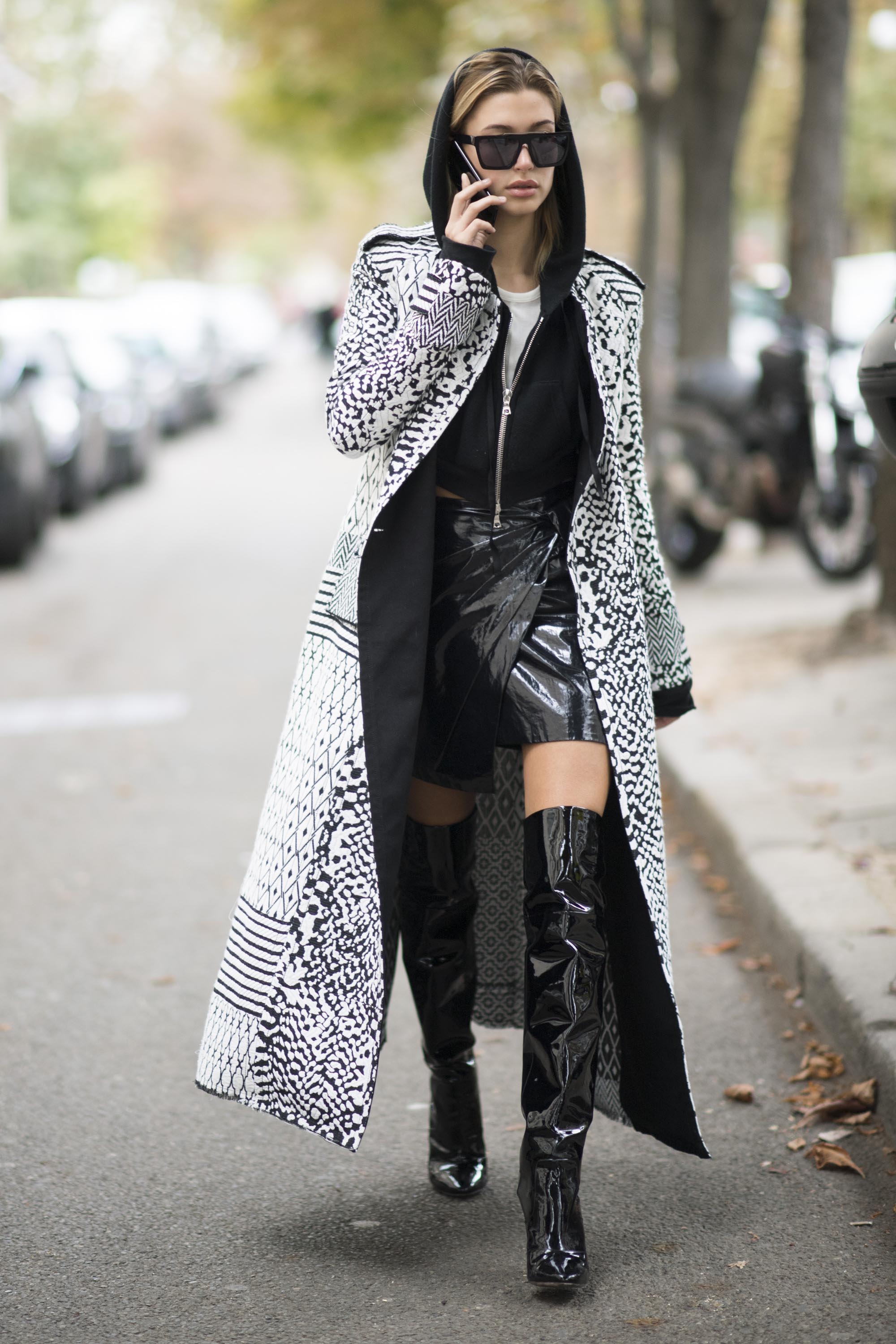 Hailey Baldwin Street Style at Paris Fashion Week