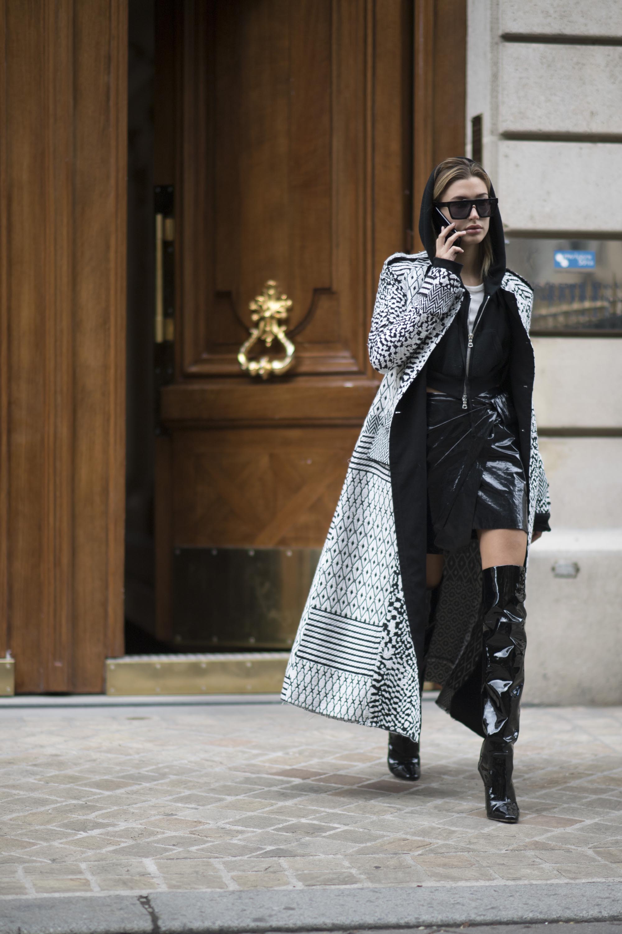 Hailey Baldwin Street Style at Paris Fashion Week