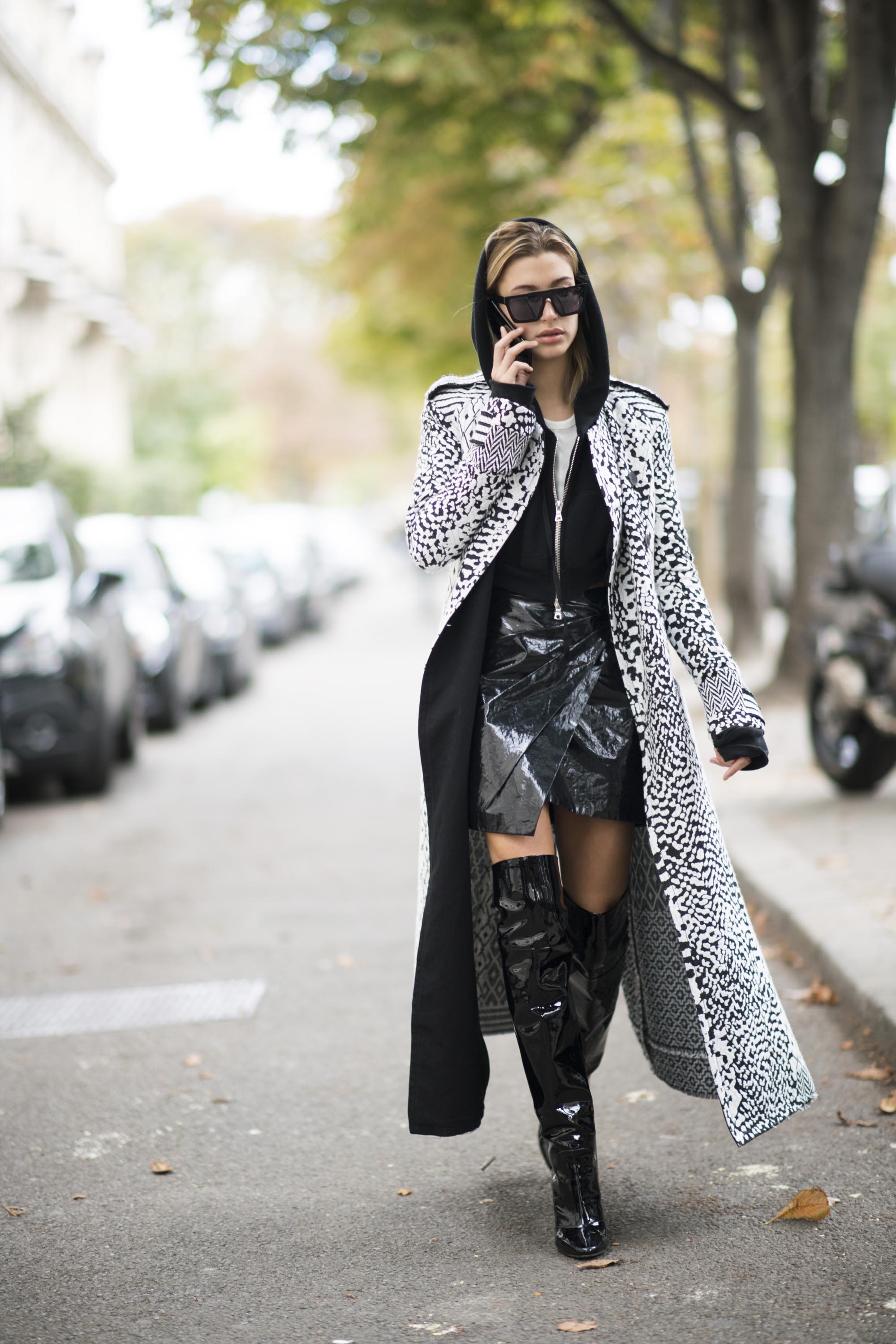 Hailey Baldwin Street Style at Paris Fashion Week