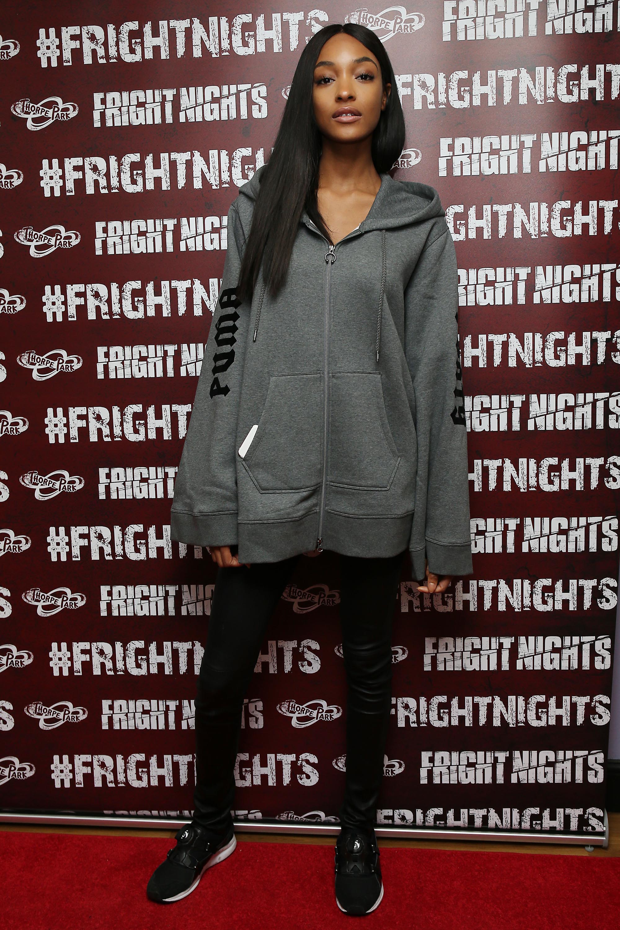 Jourdan Dunn attends the launch of Thorpe Park’s Fright Nights
