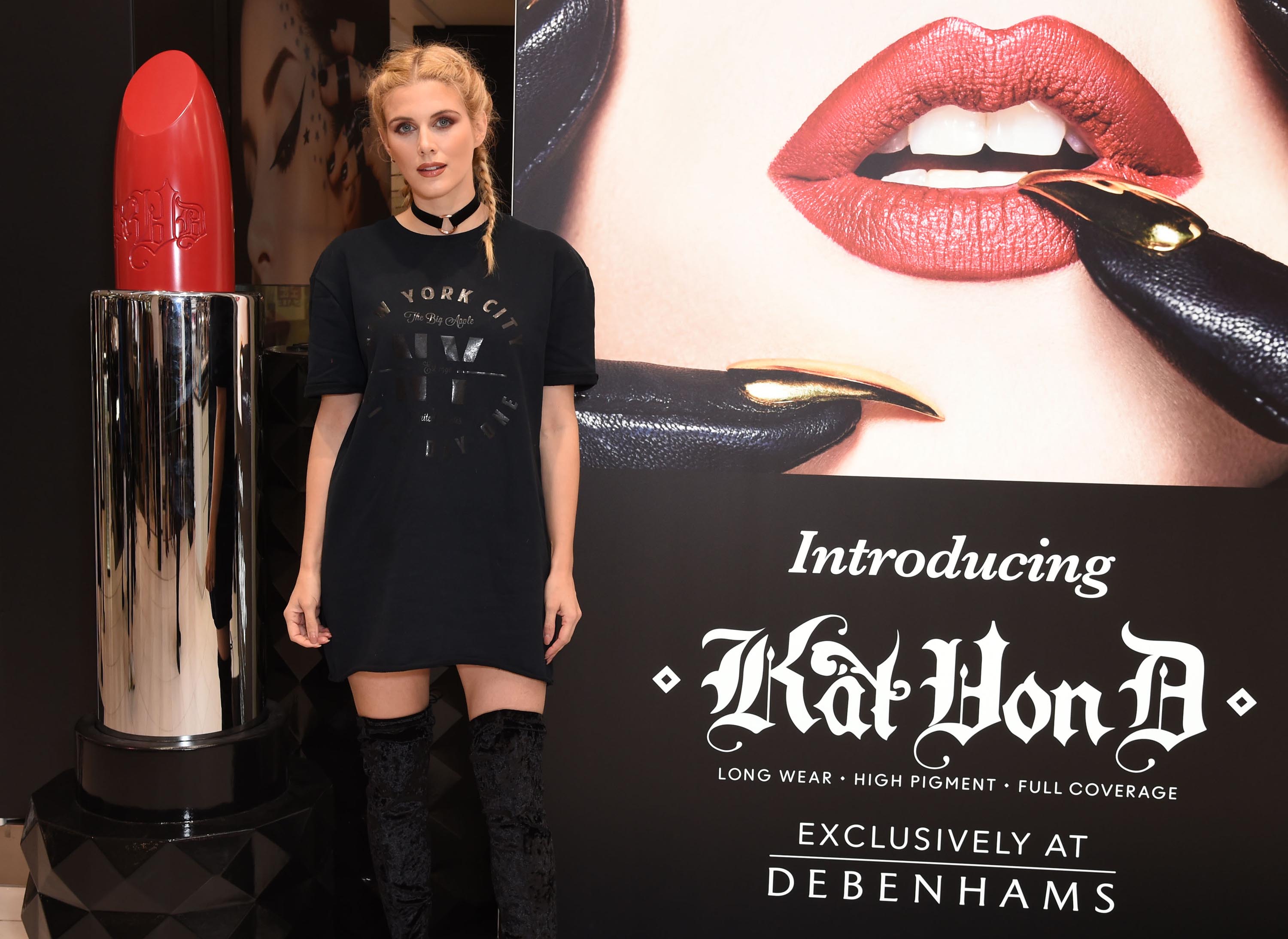 Ashley James attends the launch of Kat Von D Beauty