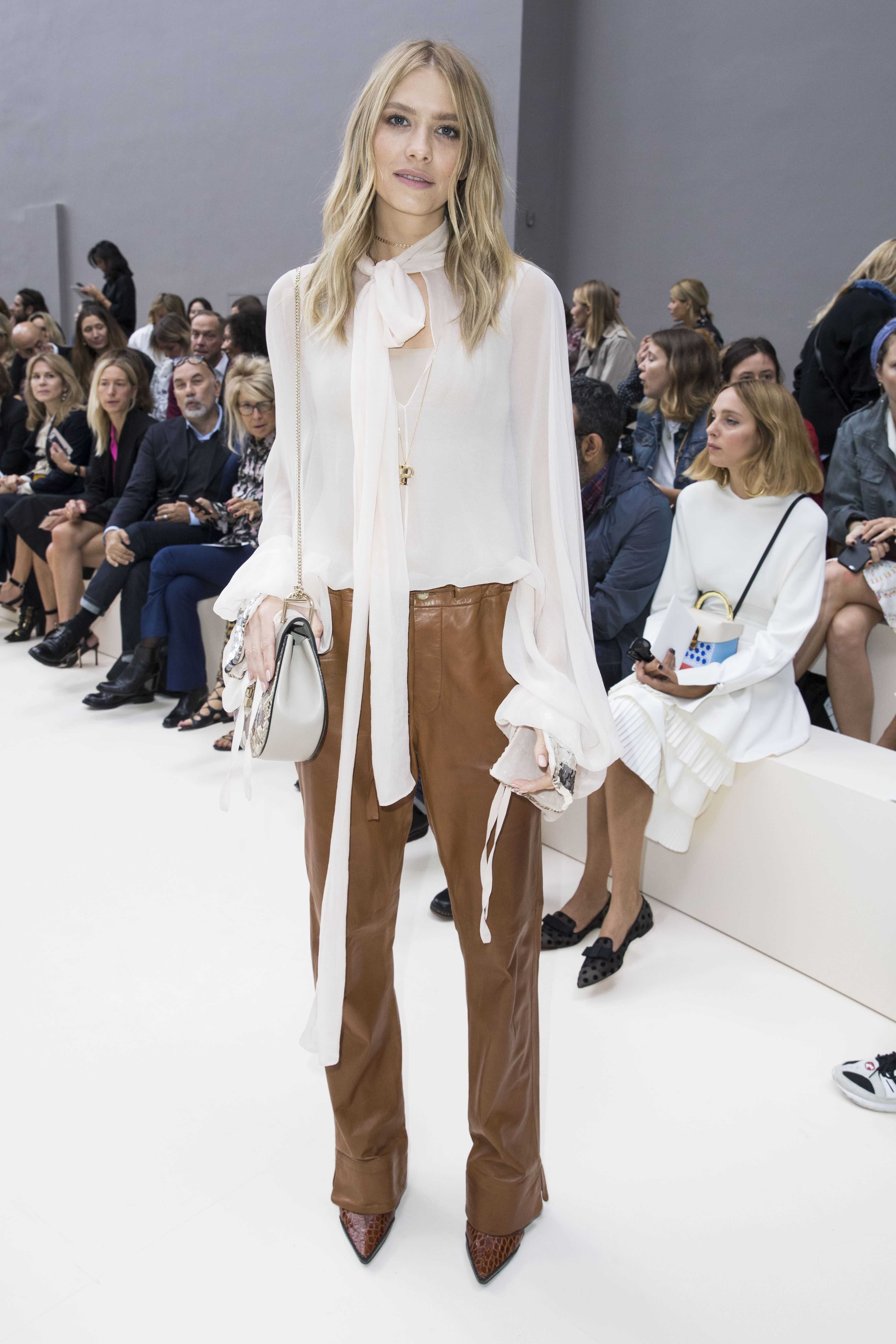 Elena Perminova attends the Chloe show