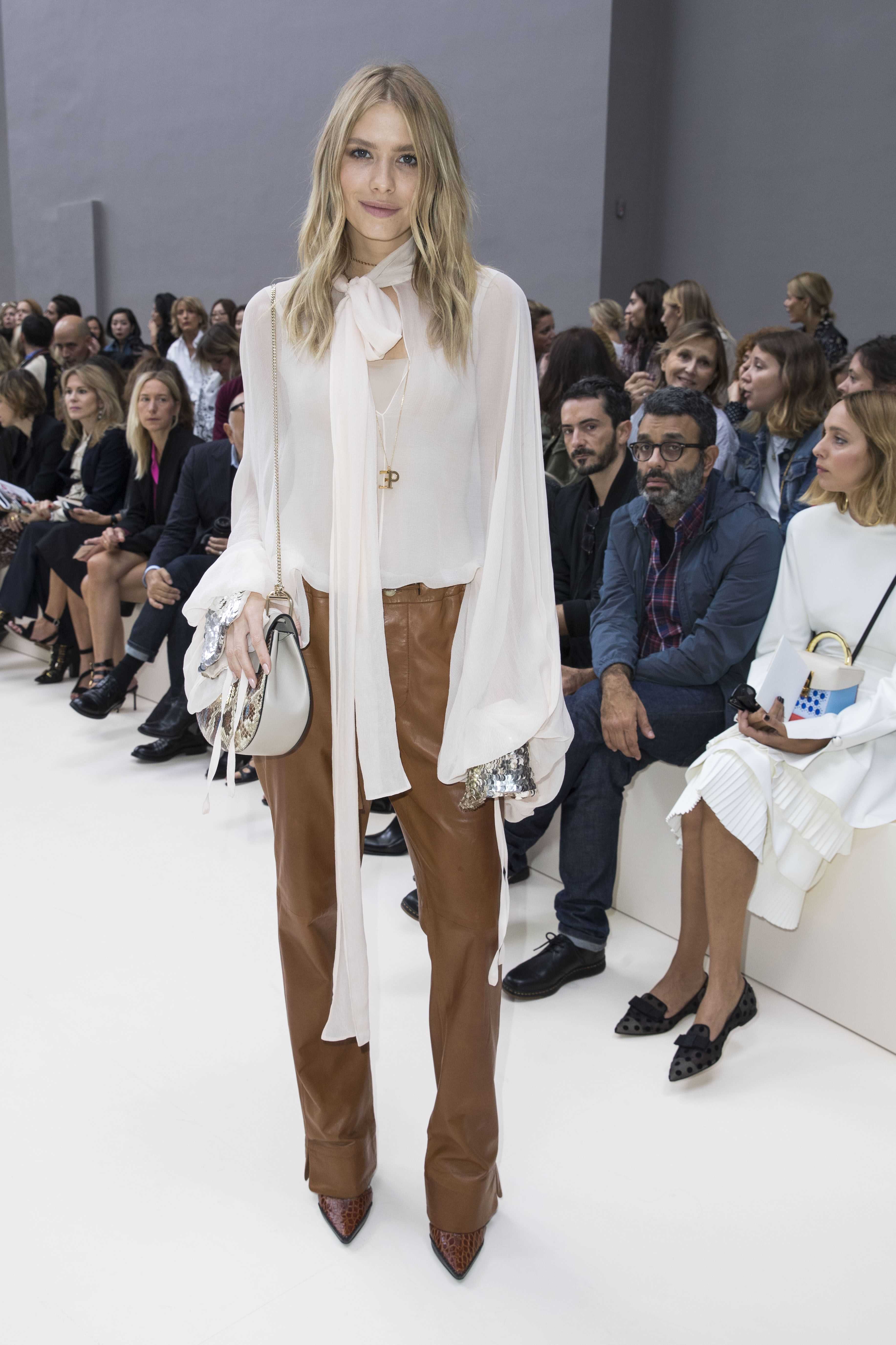 Elena Perminova attends the Chloe show