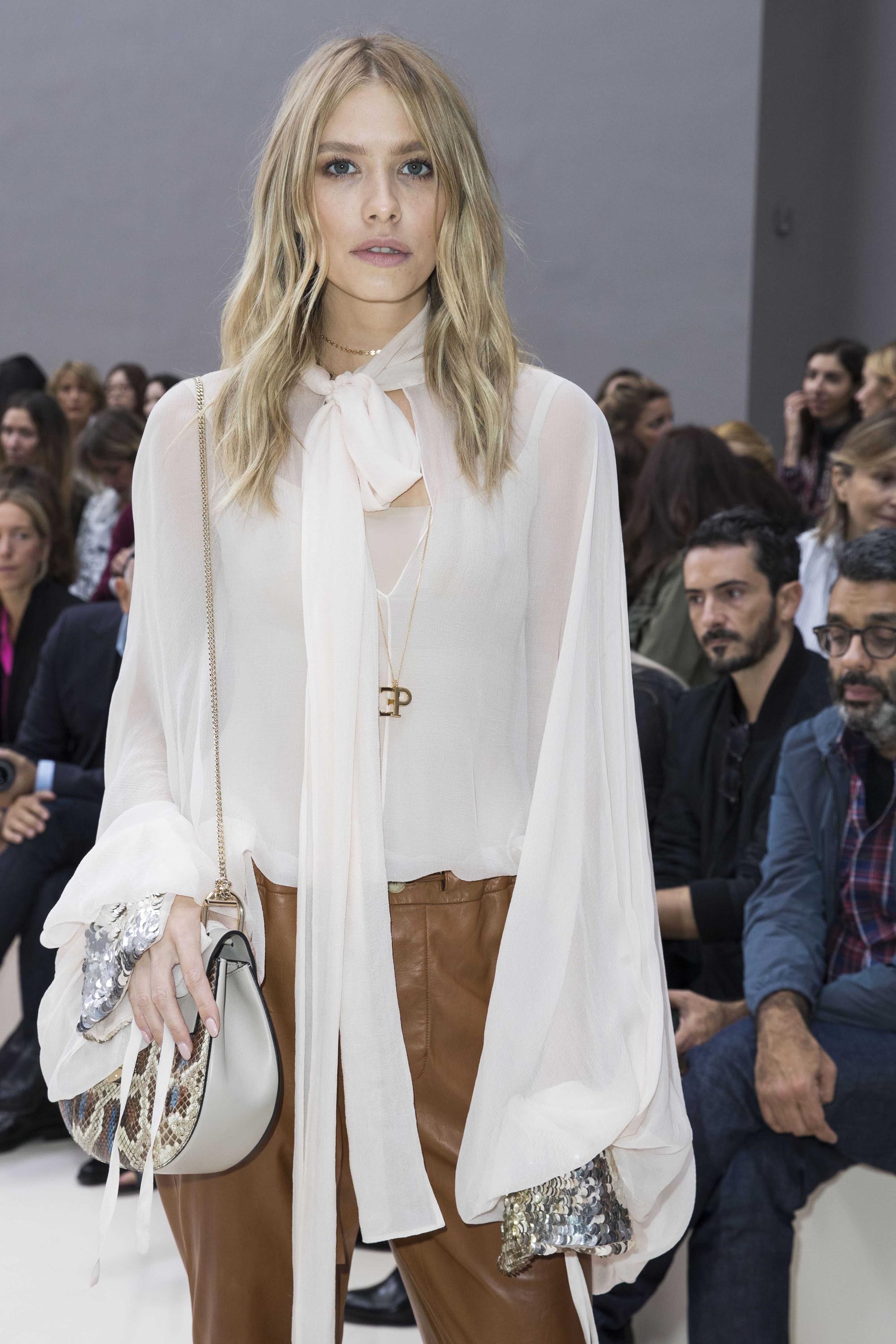 Elena Perminova attends the Chloe show