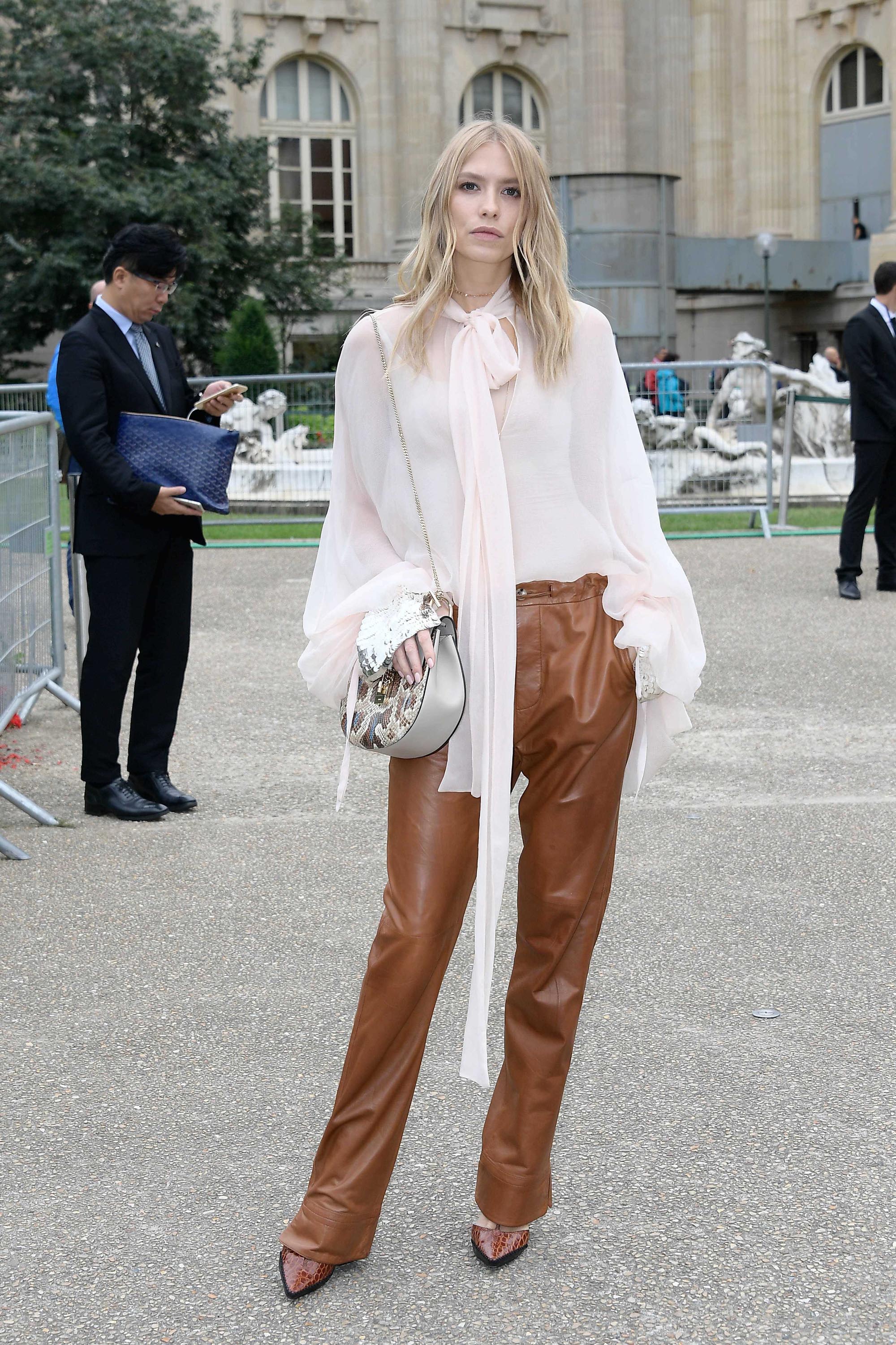 Elena Perminova attends the Chloe show