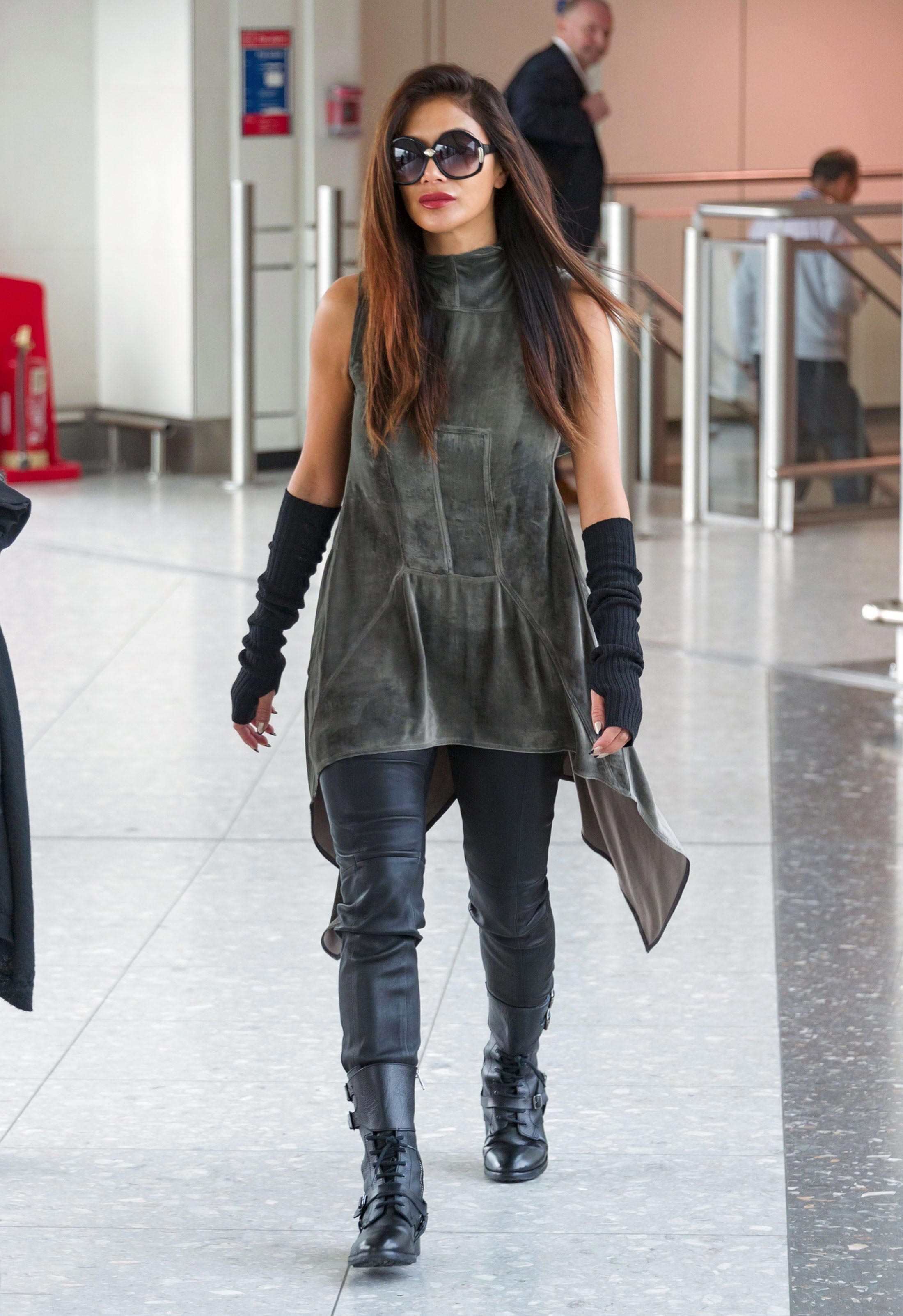 Nicole Scherzinger seen at Heathrow Airport