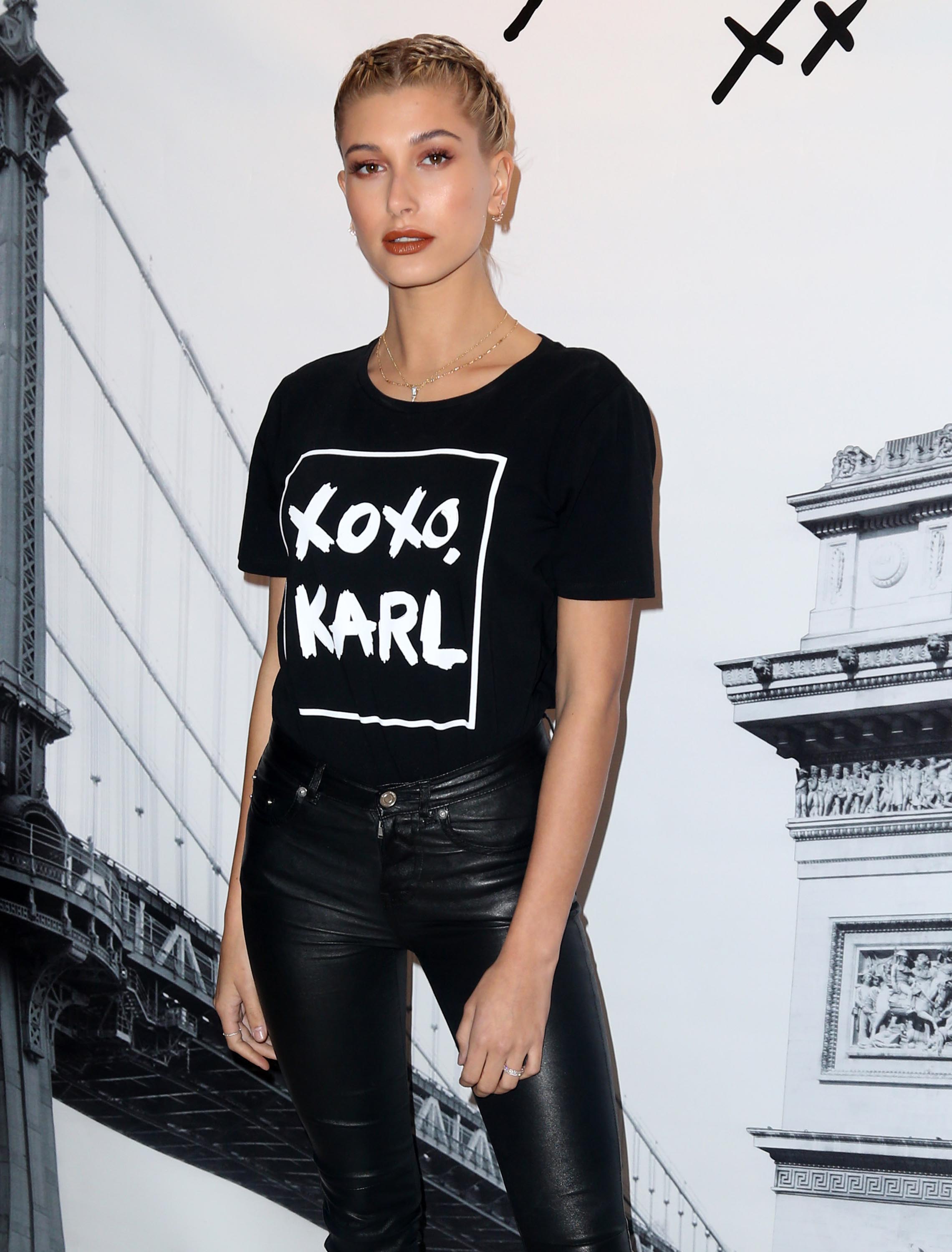 Hailey Baldwin attends Karl Lagerfeld Paris x ELLE Event